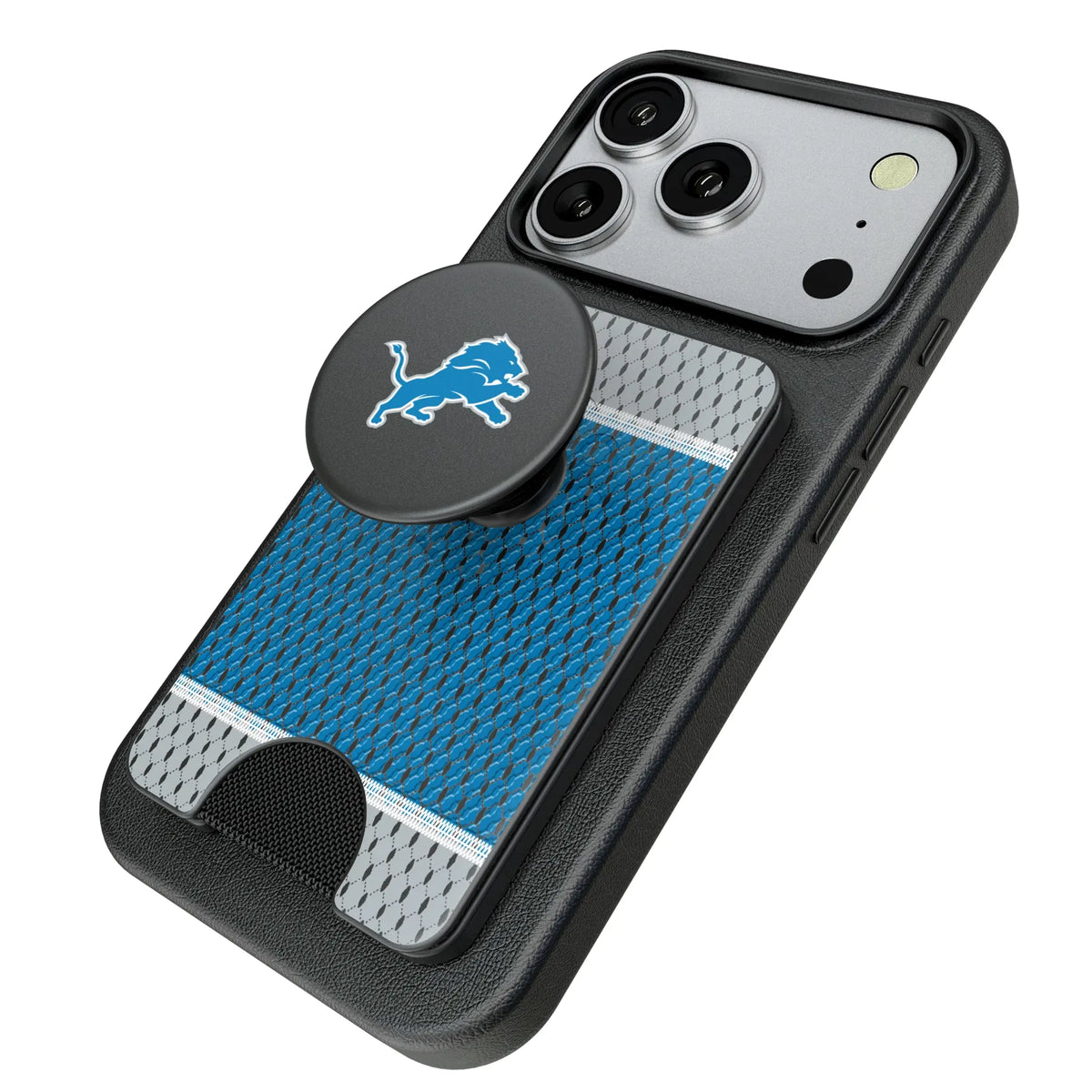 Detroit Lions Mesh Popsockets Wallet Magnetic - Isometric View