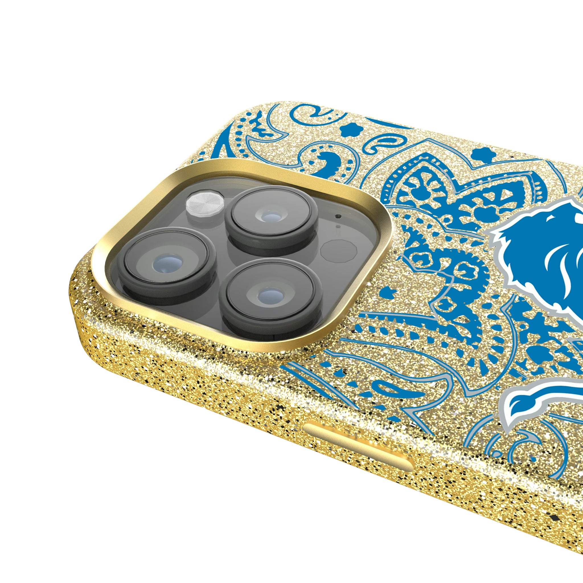 Detroit Lions Paisley iPhone Bling Phone Case for Apple iPhone - Detail