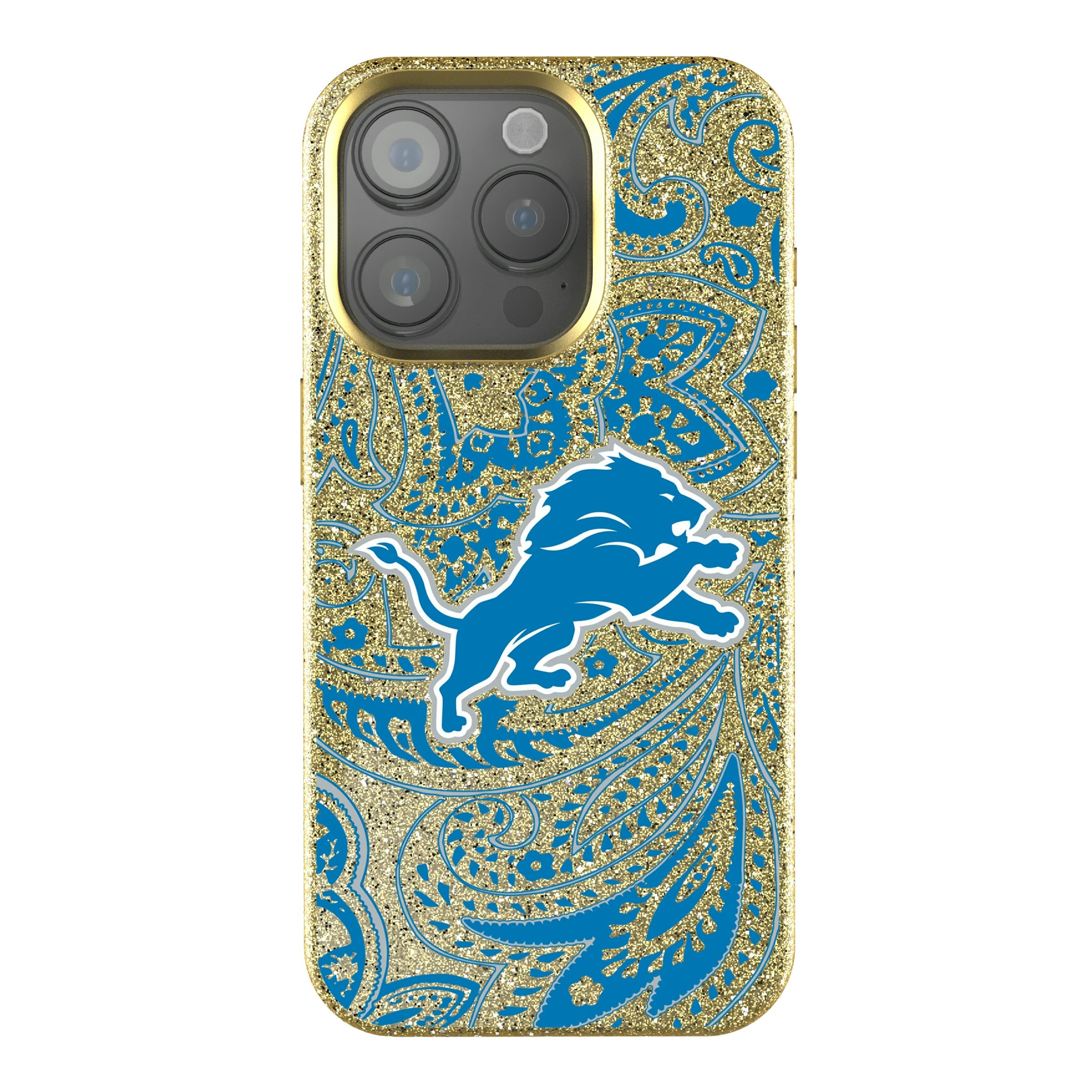 Detroit Lions Paisley iPhone Bling Phone Case for Apple iPhone