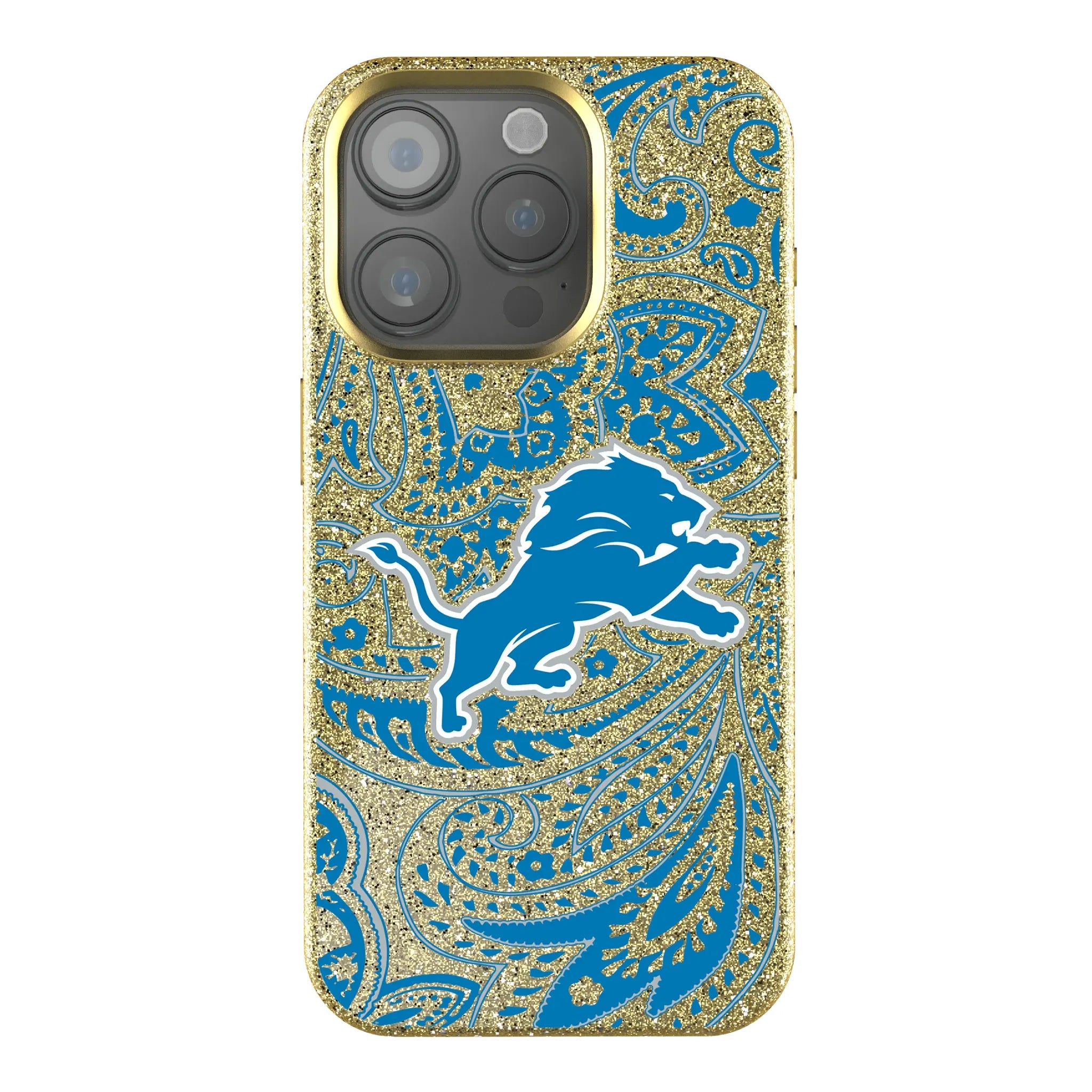Detroit Lions Paisley iPhone Bling Phone Case for Apple iPhone