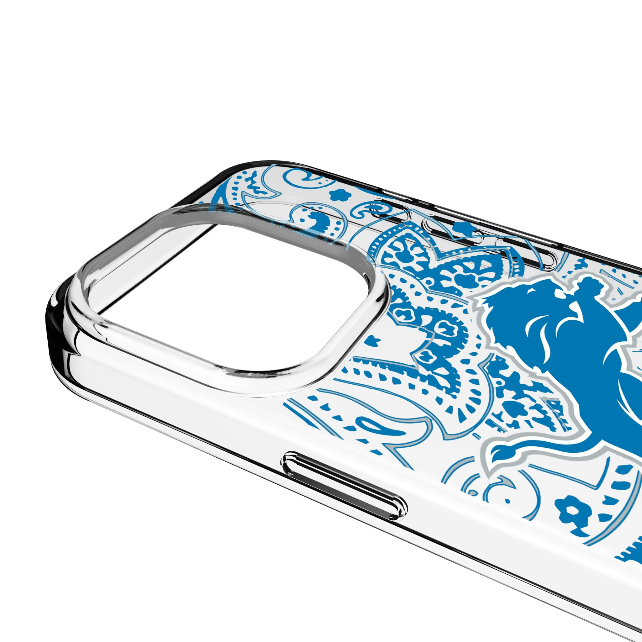 Detroit Lions Paisley iPhone Clear Phone Case for Apple iPhone - Detail