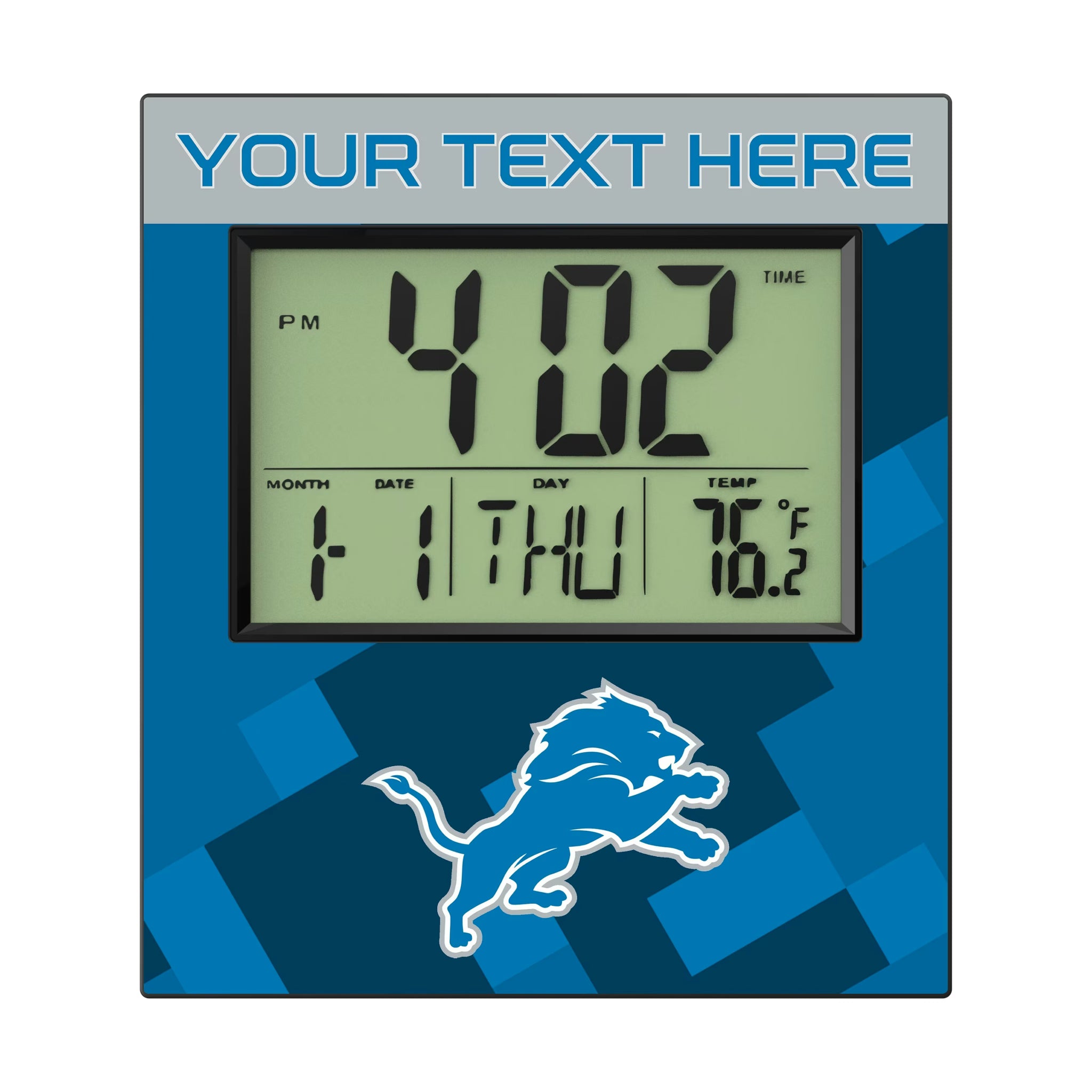 Detroit Lions Personalized Color Block Wall Clock