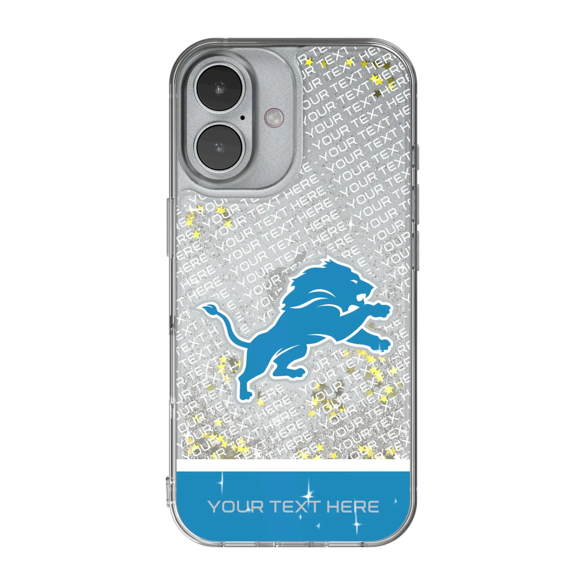 Detroit Lions Personalized EndZone Plus iPhone Glitter Phone Case for Apple iPhone