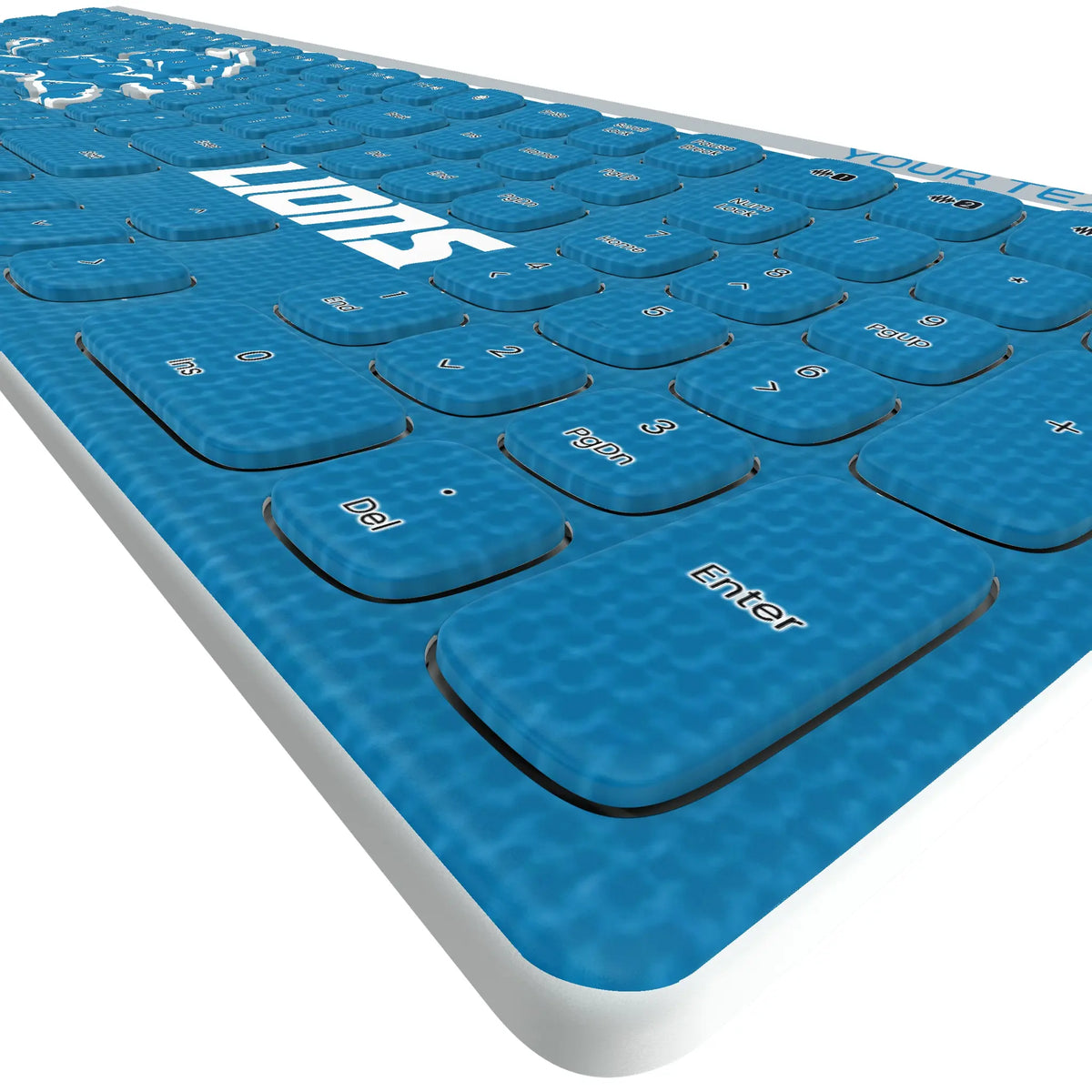Detroit Lions Personalized Endzone Solid KKB605 Curved Wireless Keyboard - Detail
