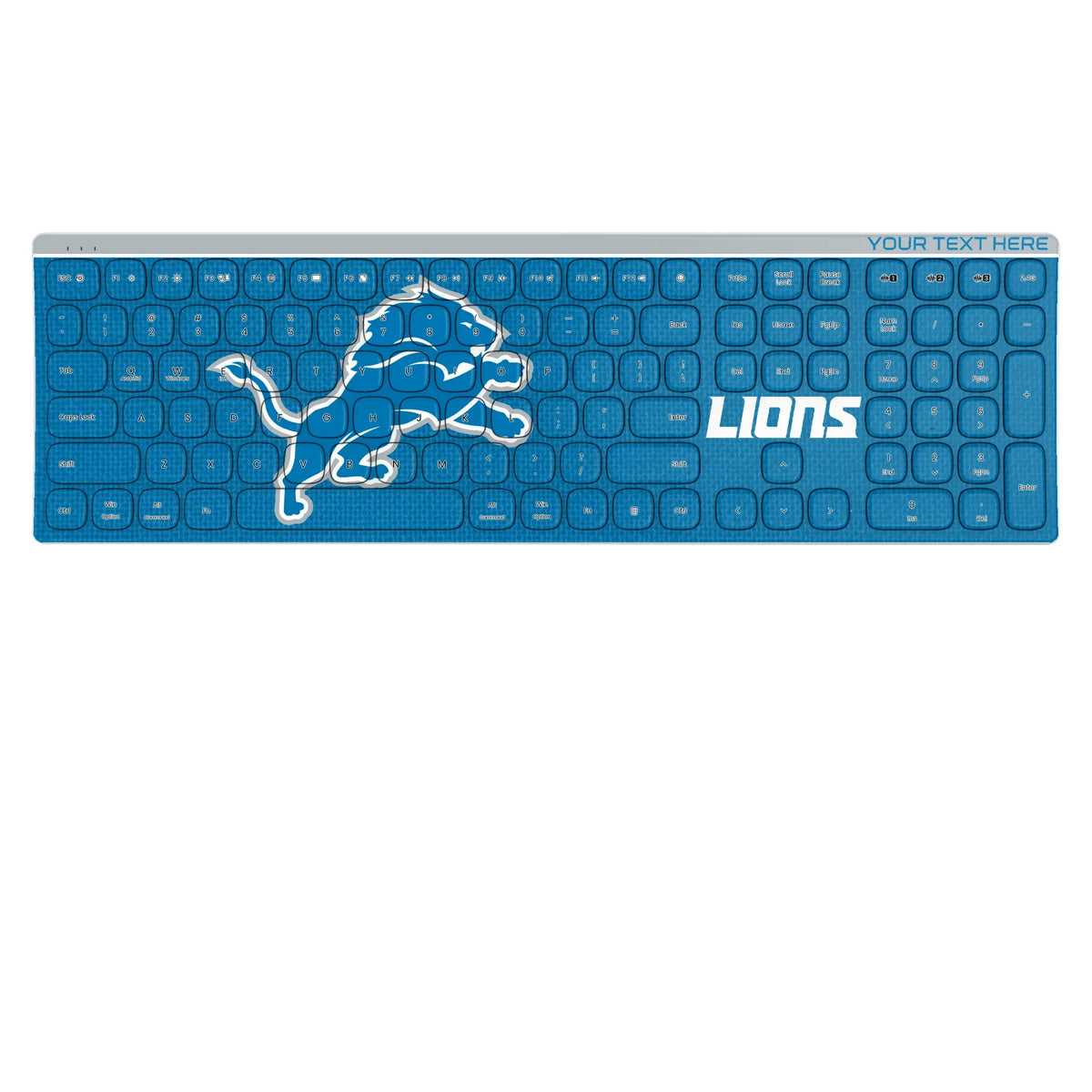 Detroit Lions Personalized Endzone Solid KKB605 Curved Wireless Keyboard