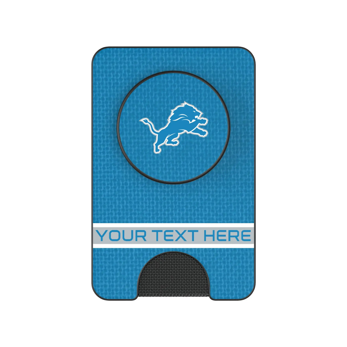 Detroit Lions Personalized Endzone Solid Popsockets Wallet Magnetic