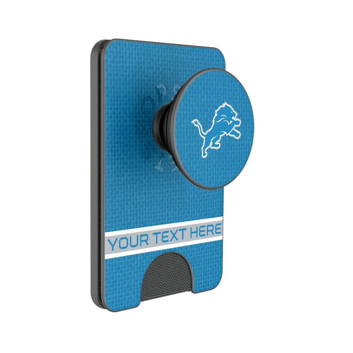 Detroit Lions Personalized Endzone Solid Popsockets Wallet Magnetic