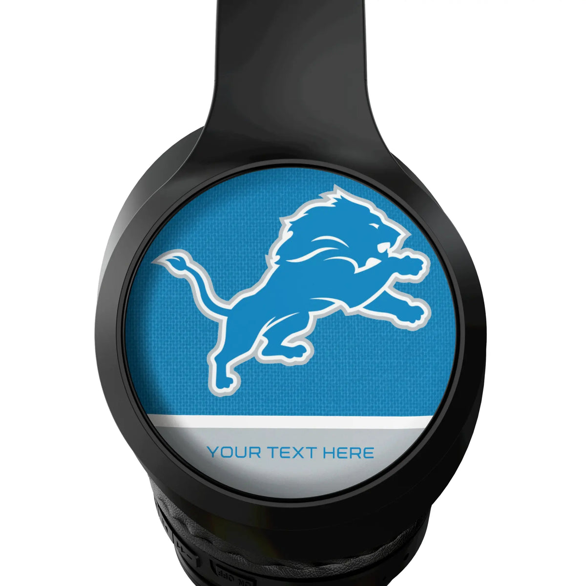 Detroit Lions Personalized Endzone Solid Wireless Over-Ear Headphones With Case - Detail