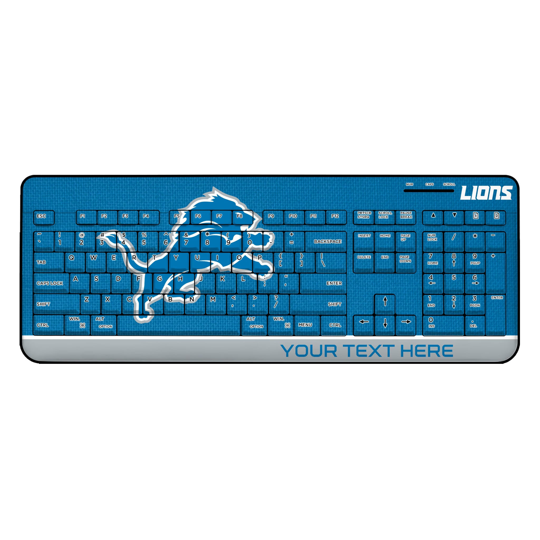 Detroit Lions Personalized Endzone Solid Wireless USB Keyboard