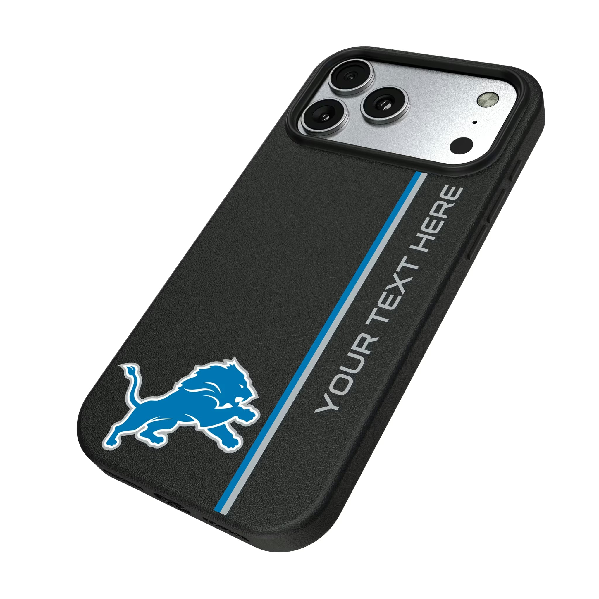 Detroit Lions Personalized Sidebard iPhone MagSafe Compatible Phone Case for Apple iPhone - Isometric View#Device_iPhone 17 Pro Max