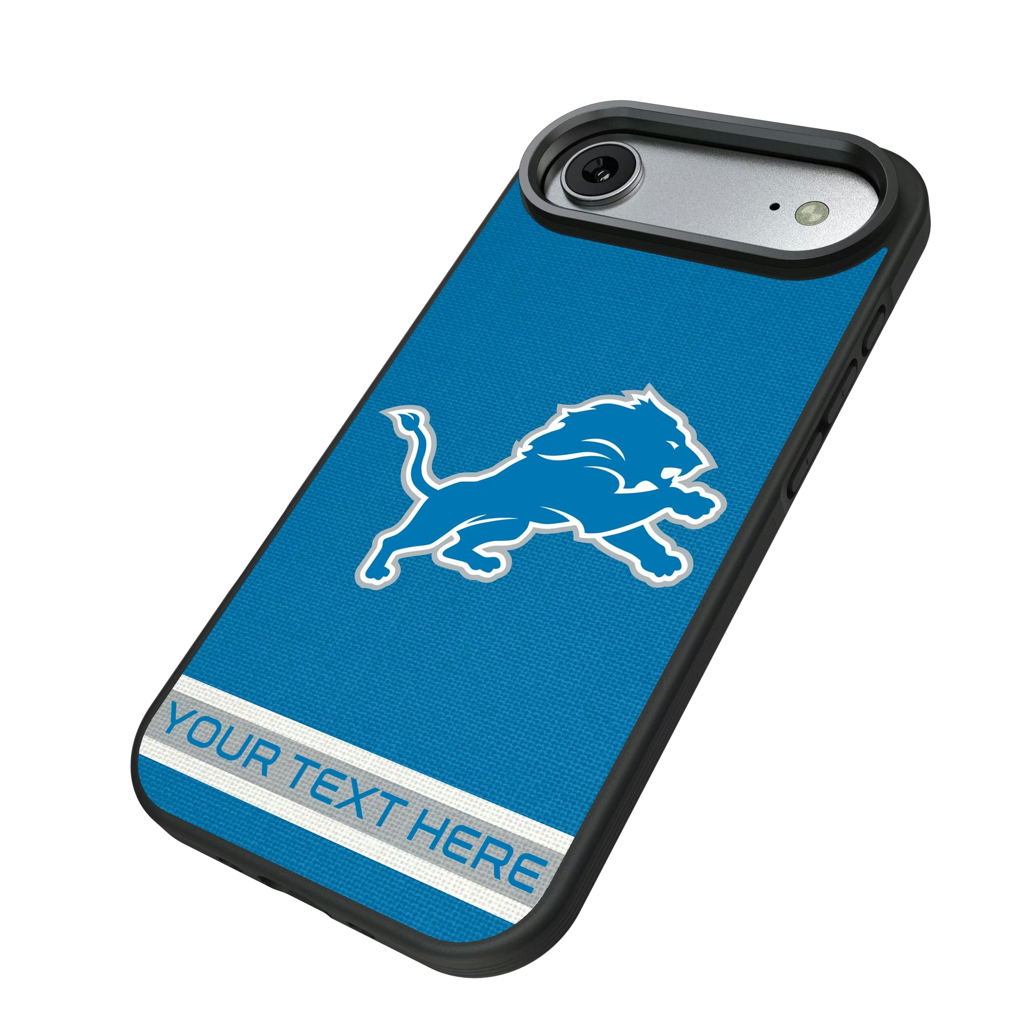 Detroit Lions Personalized Stripe iPhone Bump Phone Case for Apple iPhone - Isometric View#Device_iPhone Air