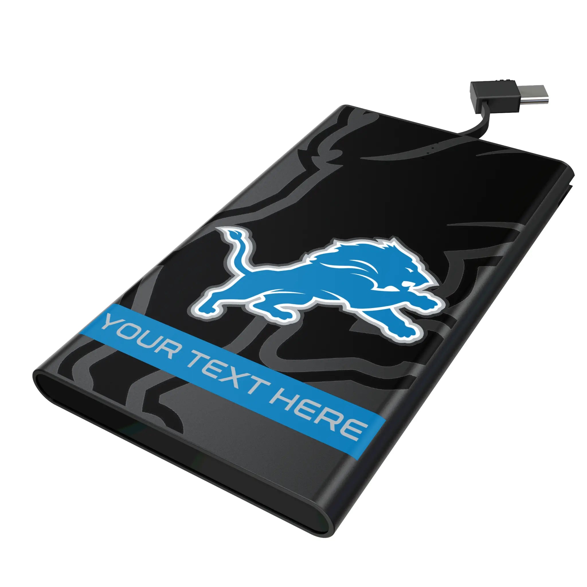 Detroit Lions Personalized Tilt 5000mAh Flat Power Bank