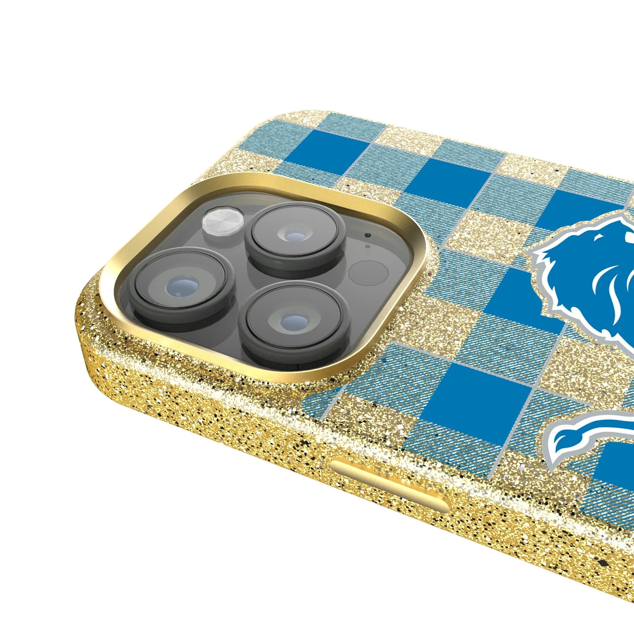 Detroit Lions Plaid iPhone Bling Phone Case for Apple iPhone - Detail