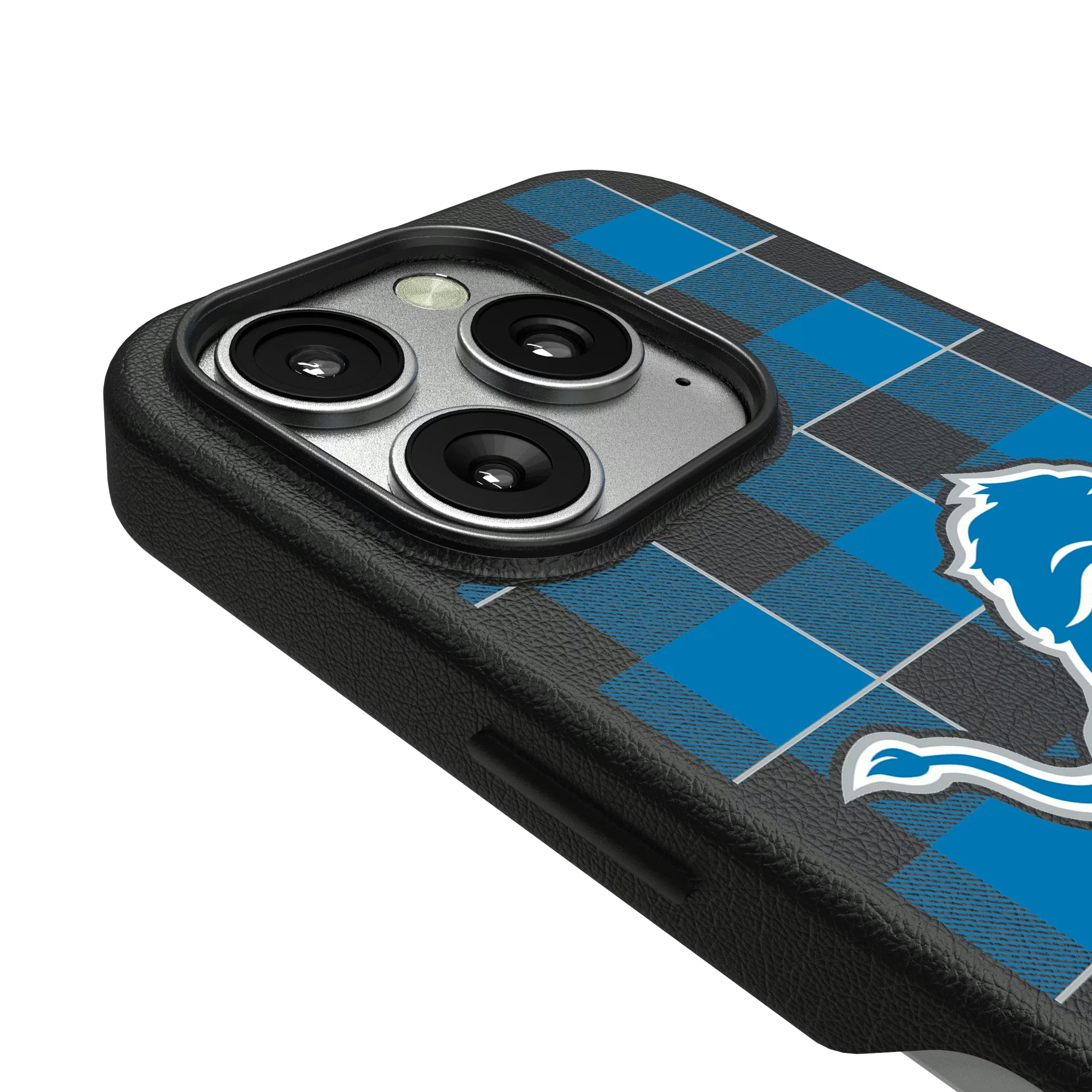 Detroit Lions Plaid iPhone MagSafe Compatible Phone Case for Apple iPhone - Detail