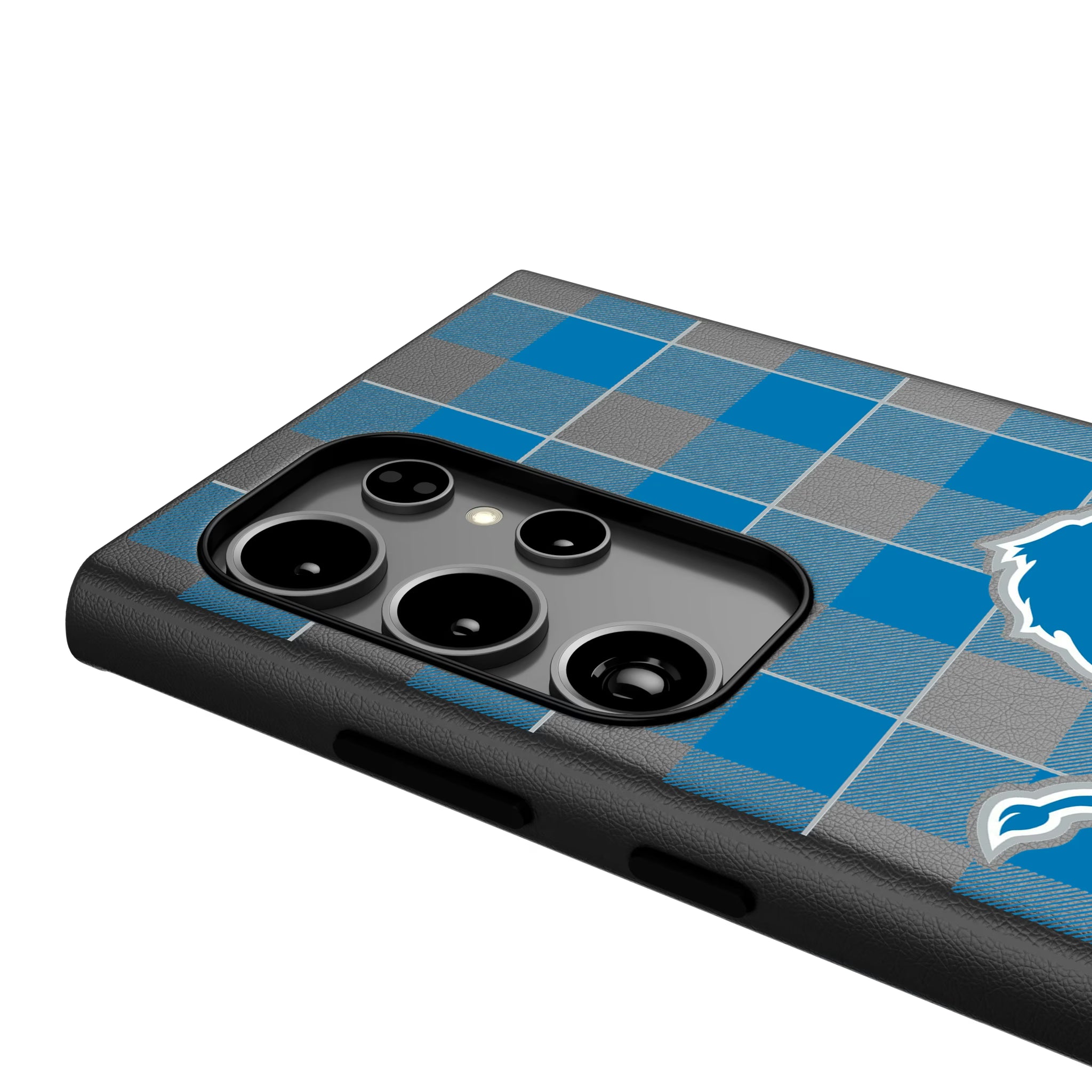 Detroit Lions Plaid Galaxy MagSafe Compatible Phone Case for Samsung Galaxy - Detail