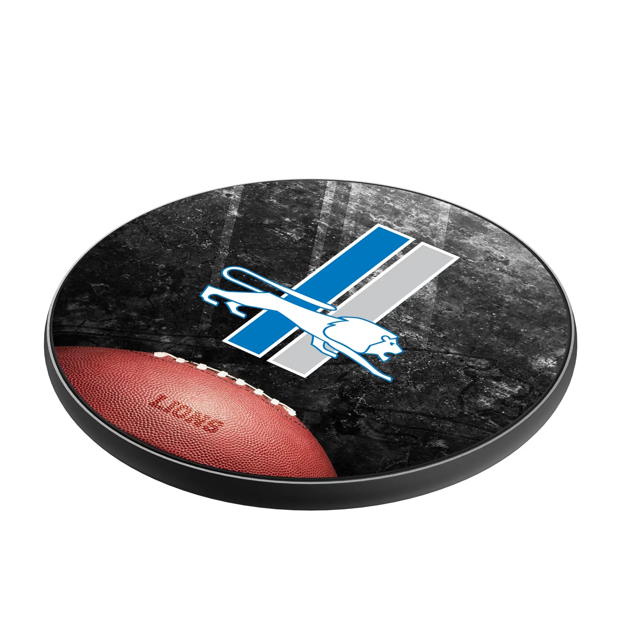 Detroit Lions Retro Legendary 15-Watt Wireless Charger - Isometric View