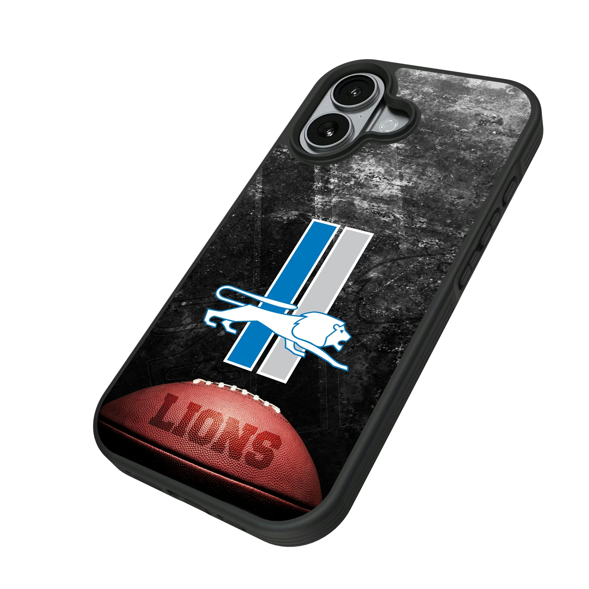 Detroit Lions Retro Legendary iPhone Bump Phone Case for Apple iPhone - Isometric View#Device_iPhone 17