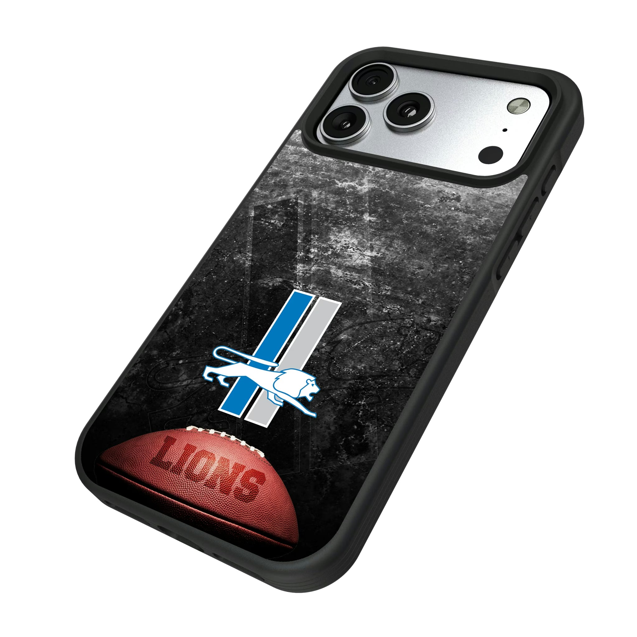 Detroit Lions Retro Legendary iPhone Bump Phone Case for Apple iPhone - Isometric View#Device_iPhone 17 Pro Max
