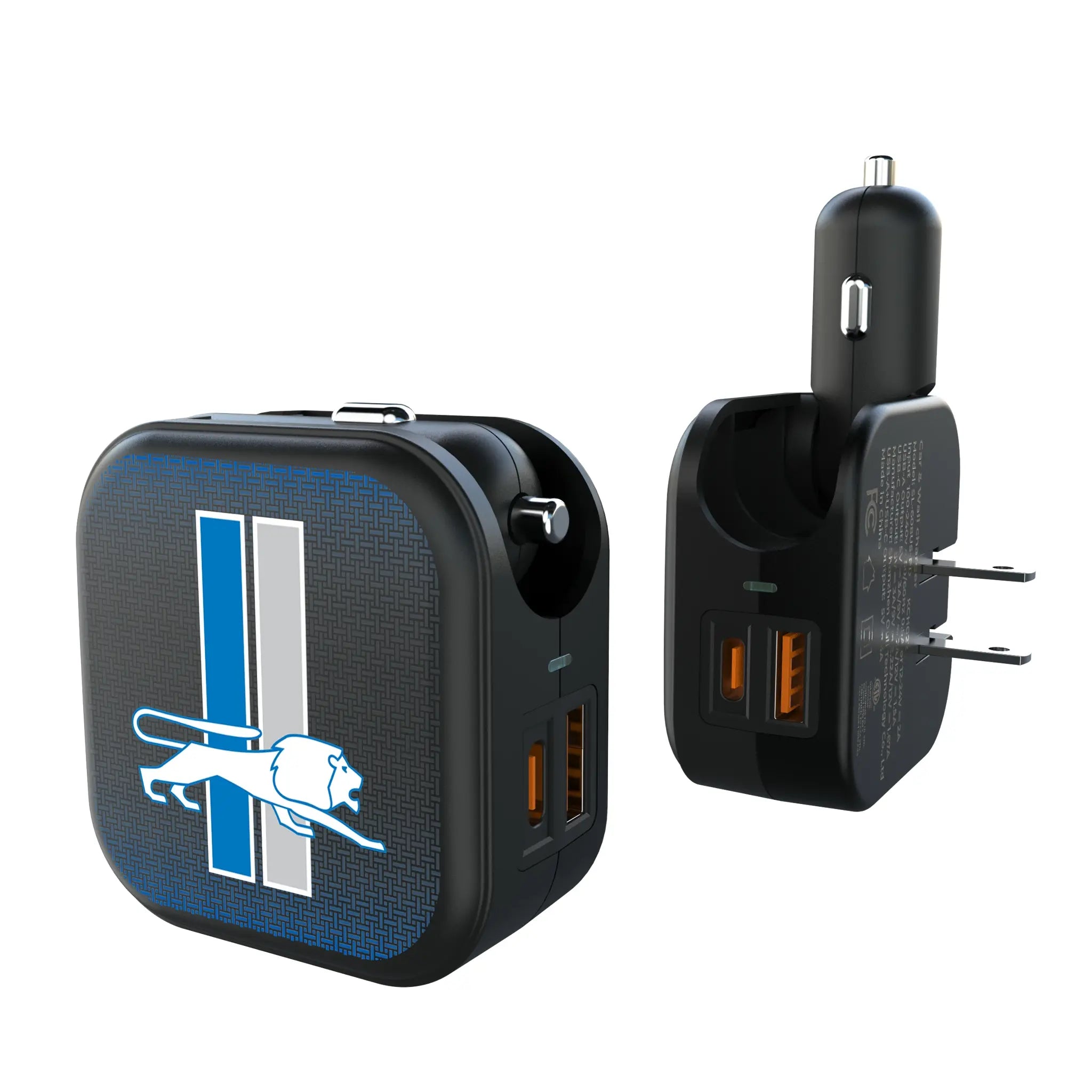 Detroit Lions Retro Linen 2 in 1 USB A/C Charger