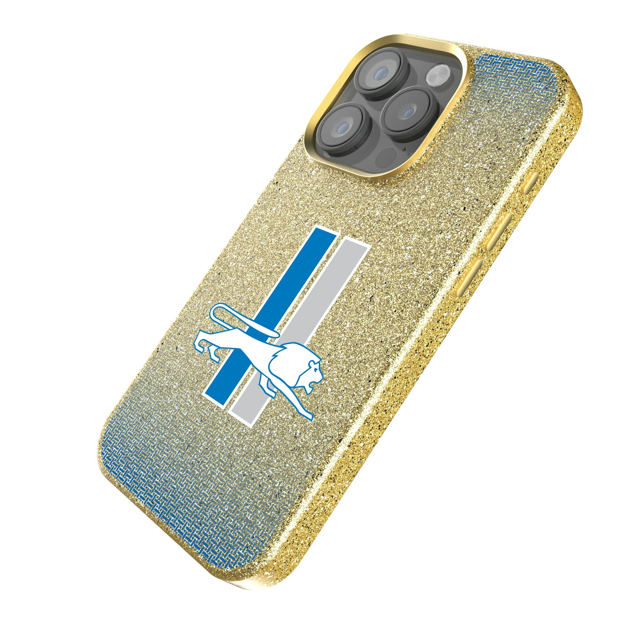 Detroit Lions Retro Linen iPhone Bling Phone Case for Apple iPhone - Isometric View