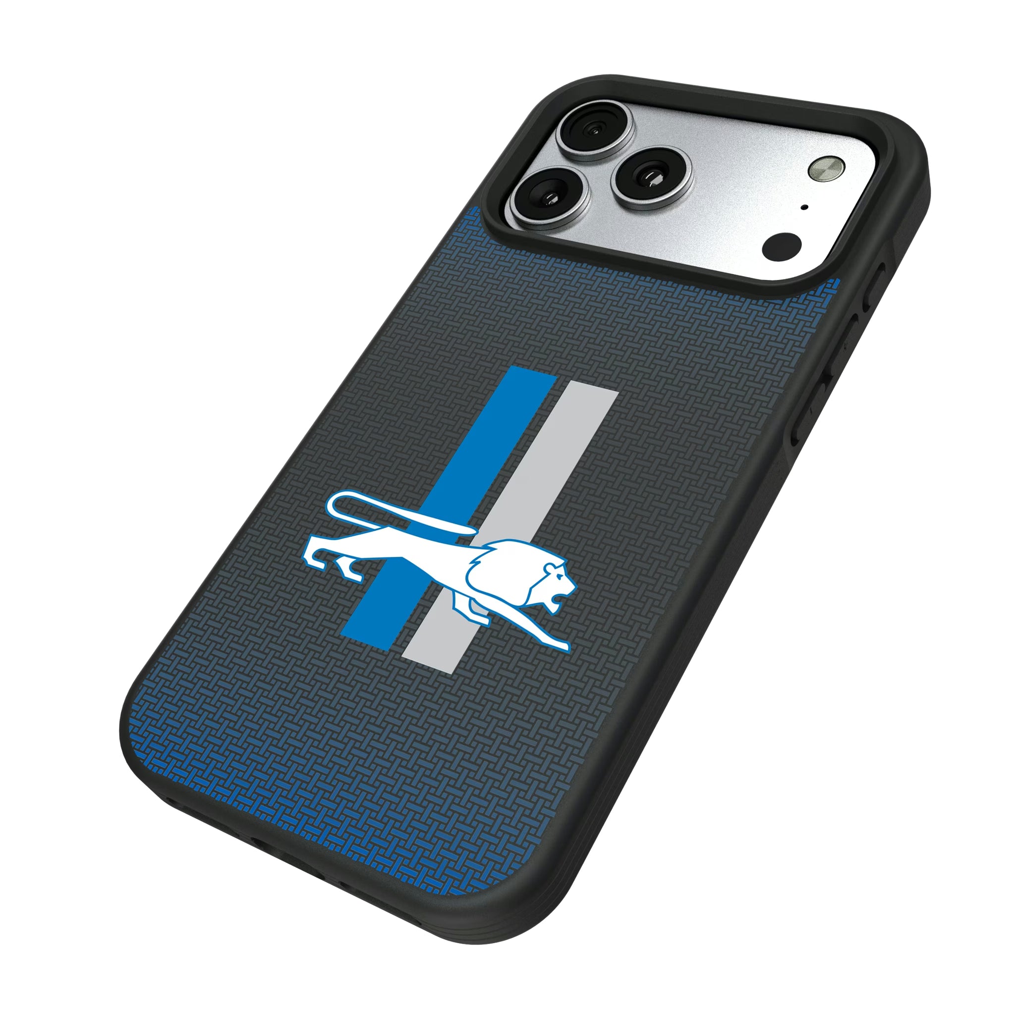 Detroit Lions Retro Linen iPhone Bump Phone Case for Apple iPhone - Isometric View#Device_iPhone 17 Pro Max