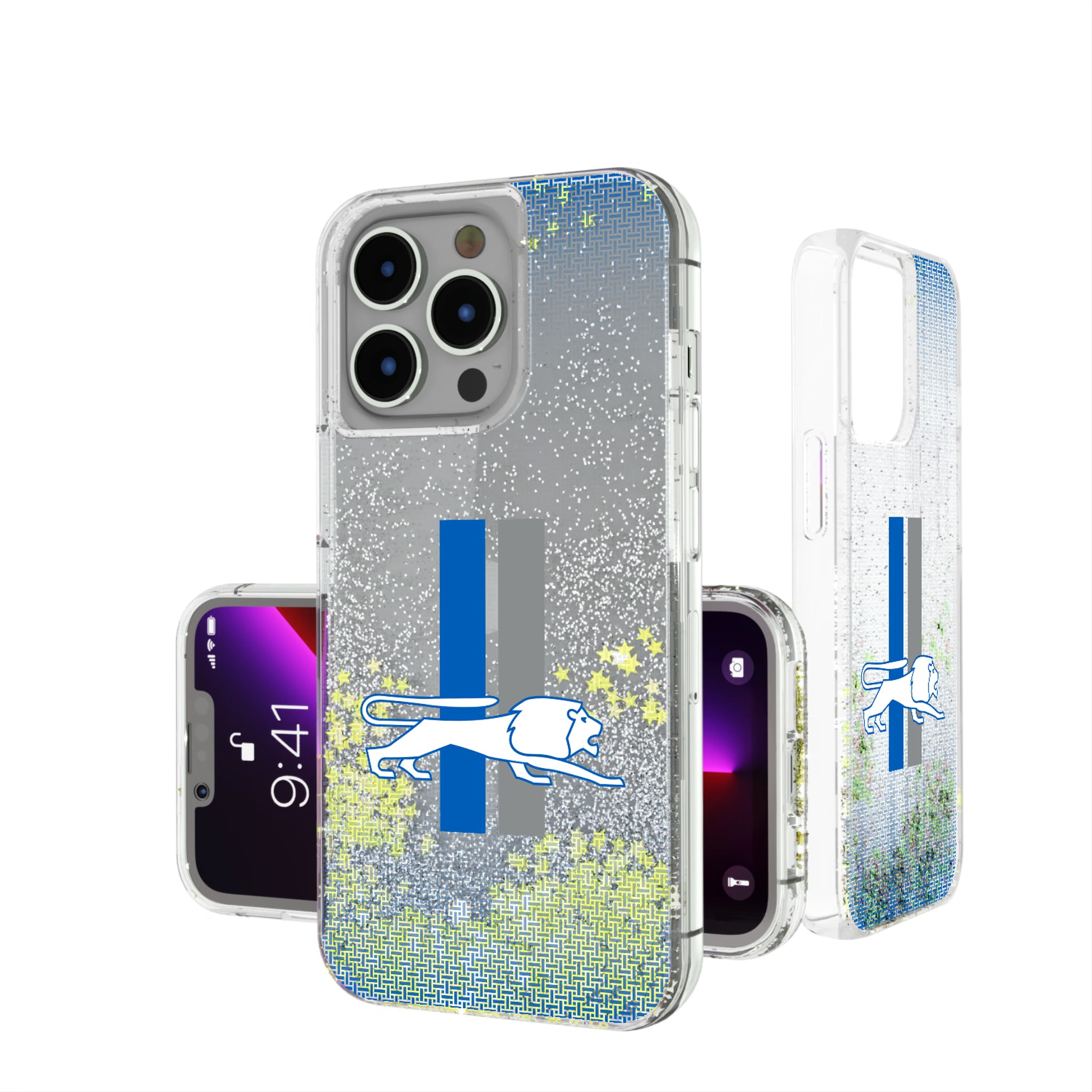 Detroit Lions Retro Linen iPhone Glitter Phone Case for Apple iPhone