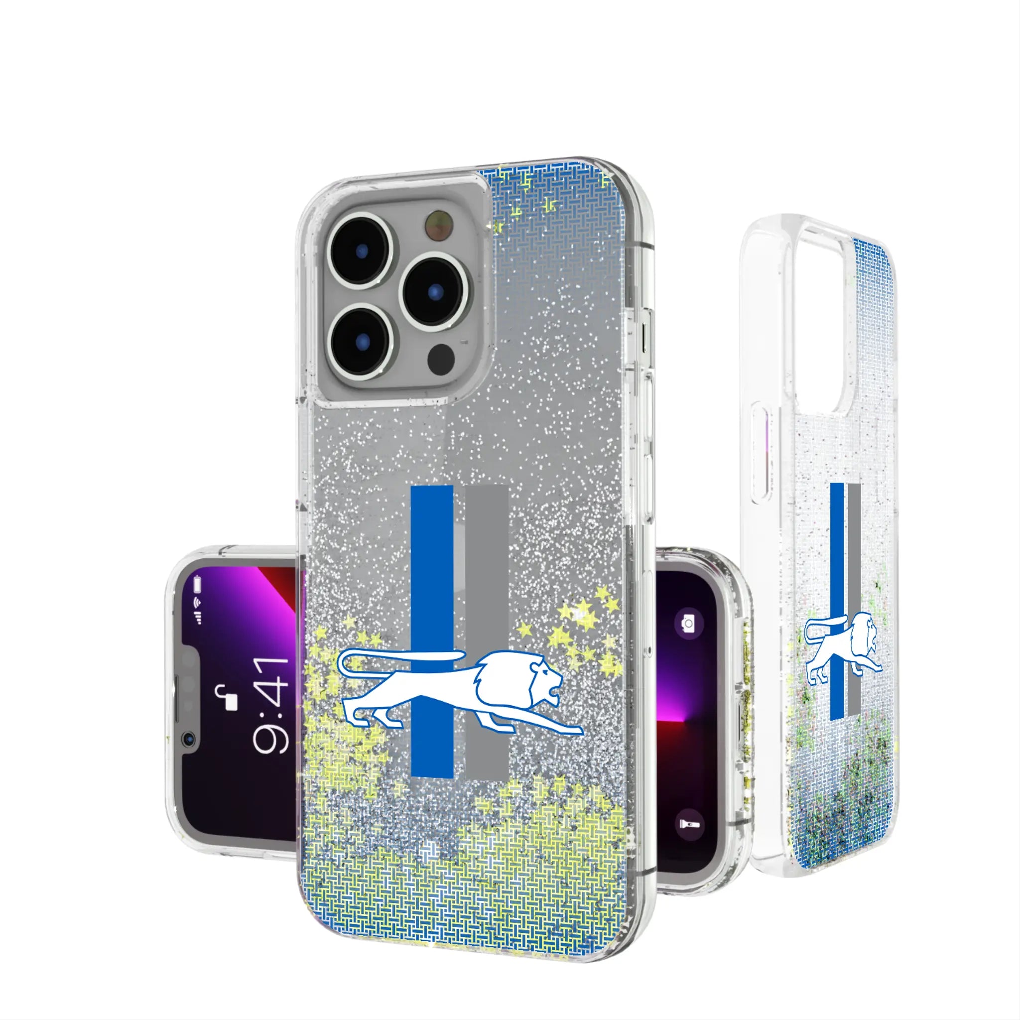 Detroit Lions Retro Linen iPhone Glitter Phone Case for Apple iPhone