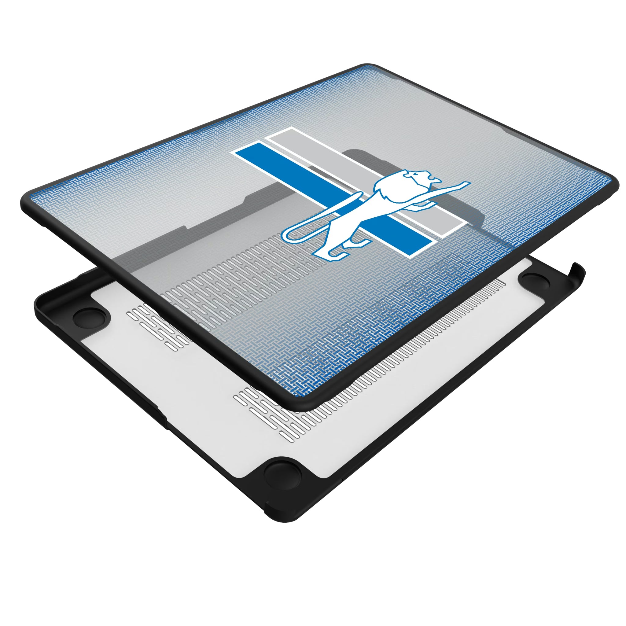 Detroit Lions Retro Linen MacBook Laptop Case for Apple MacBook - Isometric View#Device_MacBook Pro (14-inch, 2021) / MacBook Pro (14-inch, 2023) / MacBook Pro (14-inch, 2024)