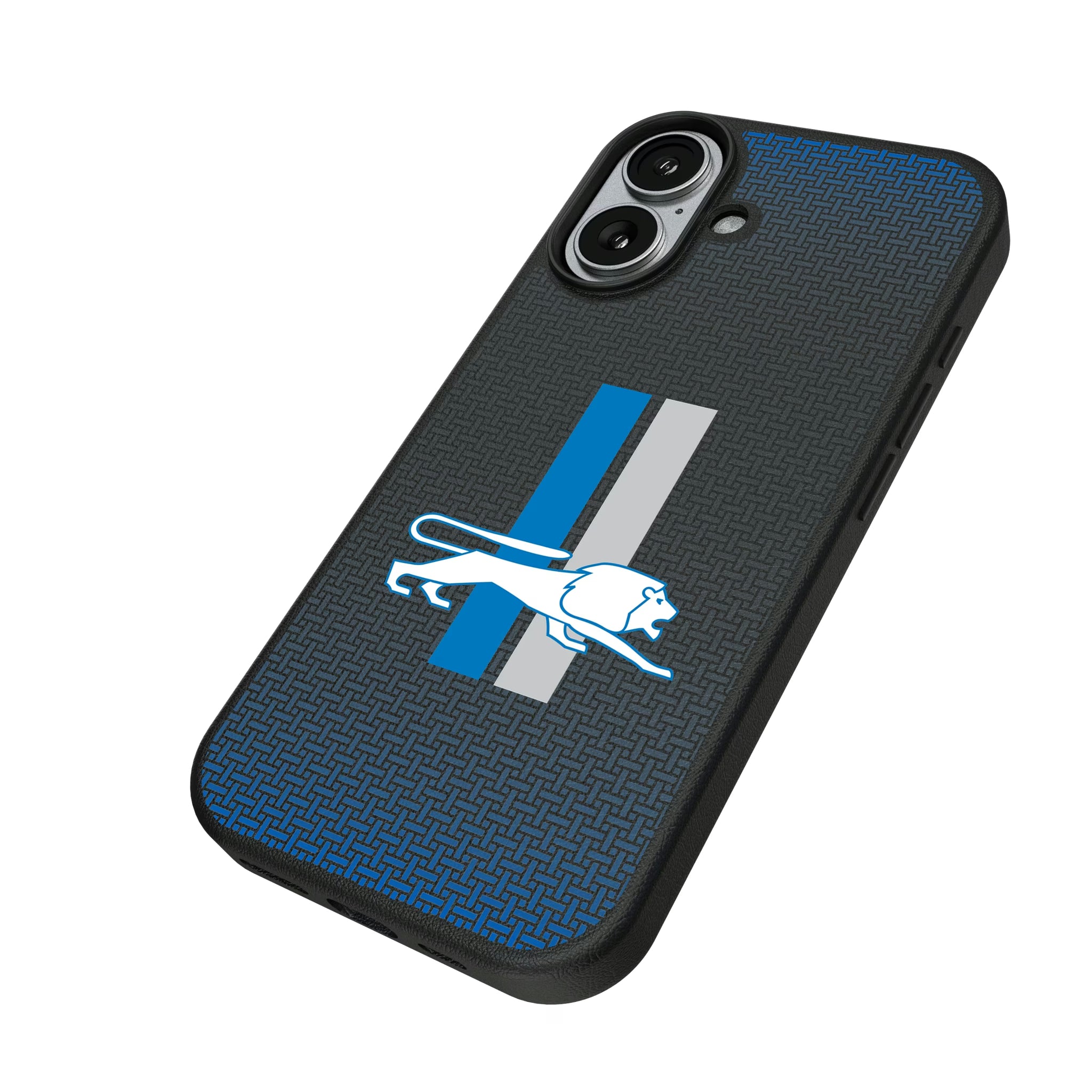 Detroit Lions Retro Linen iPhone MagSafe Compatible Phone Case for Apple iPhone - Isometric View#Device_iPhone 17