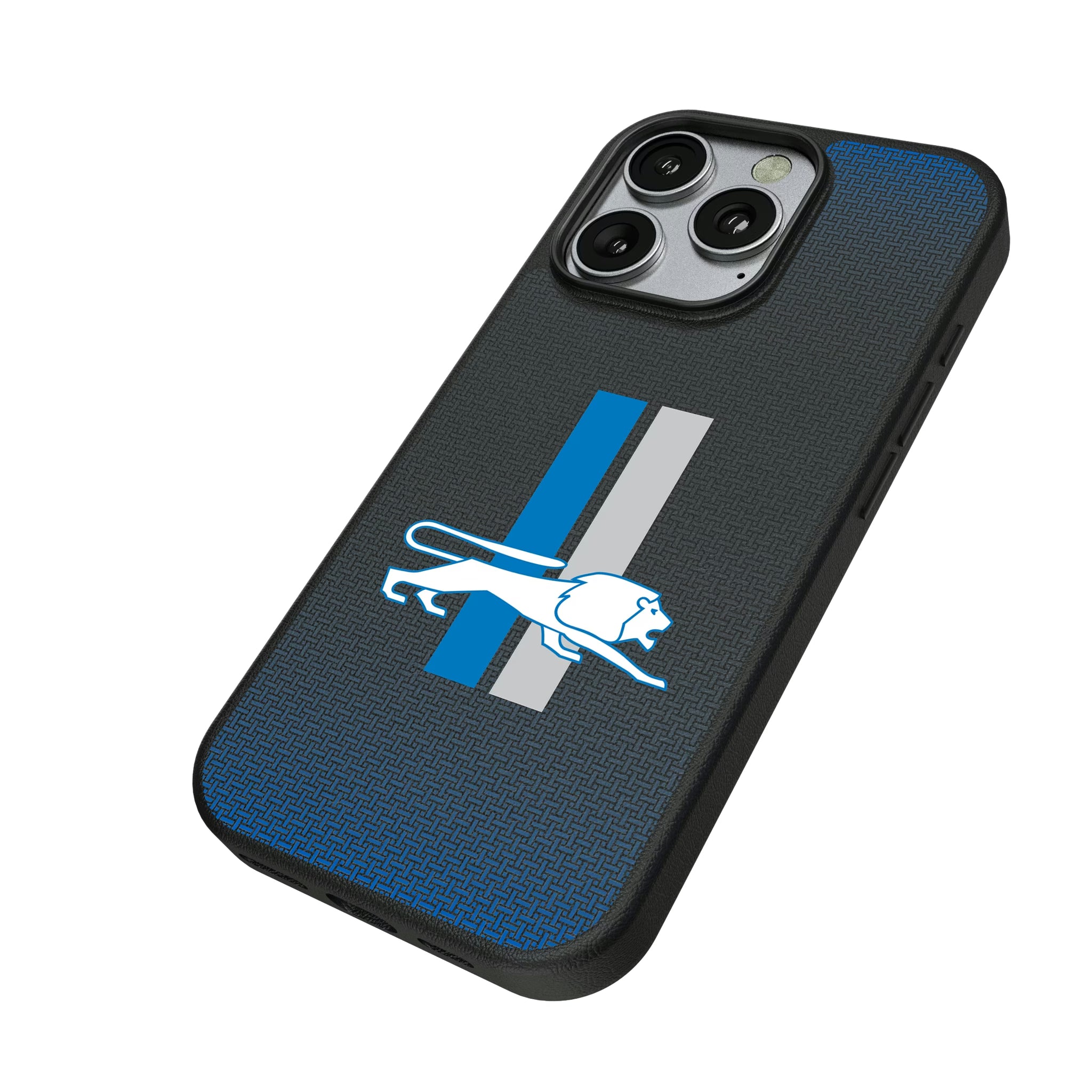 Detroit Lions Retro Linen iPhone MagSafe Compatible Phone Case for Apple iPhone - Isometric View