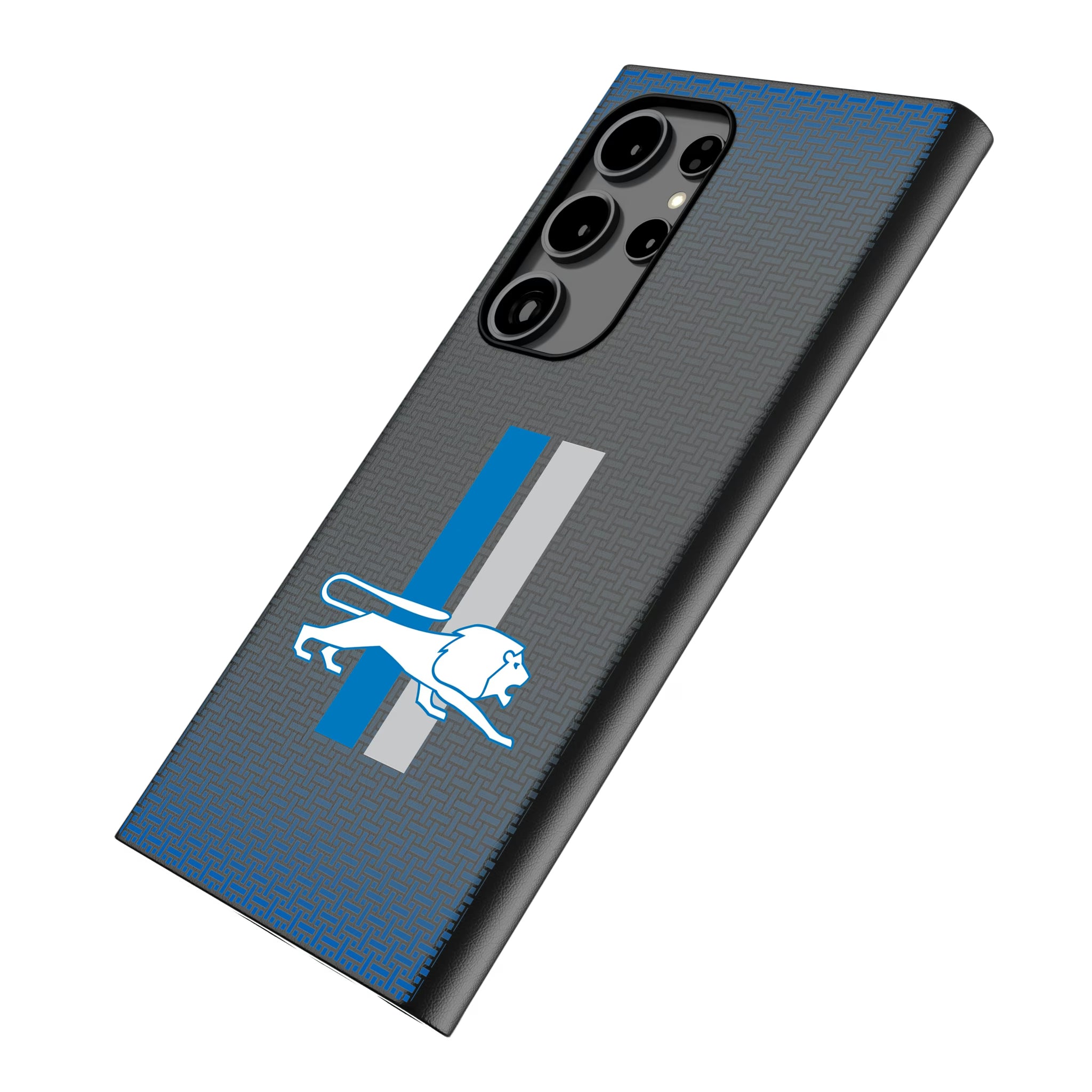Detroit Lions Retro Linen Galaxy MagSafe Compatible Phone Case for Samsung Galaxy - Isometric View