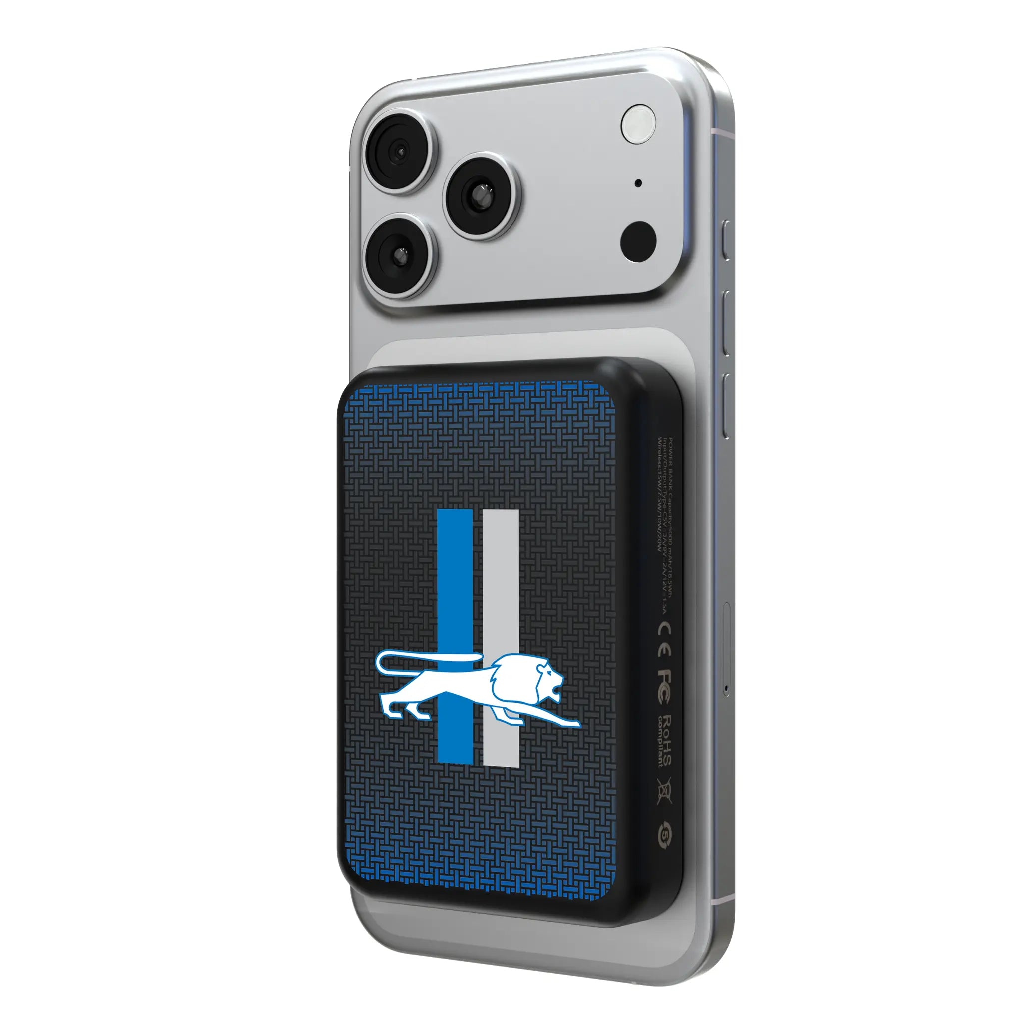 Detroit Lions Retro Linen Wireless Mag Power Bank