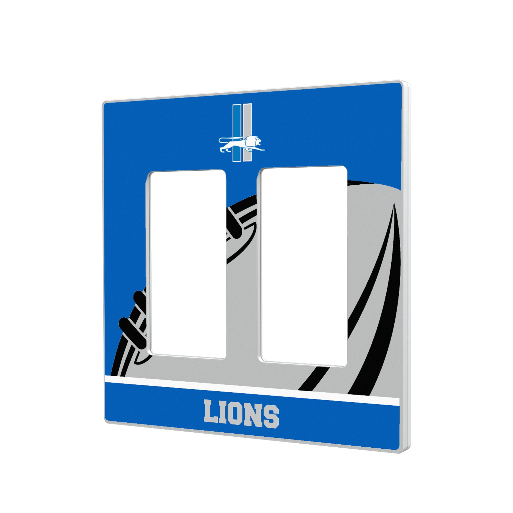 Detroit Lions Retro Passtime Hidden-Screw Light Switch Plate#Style_Double Rocker