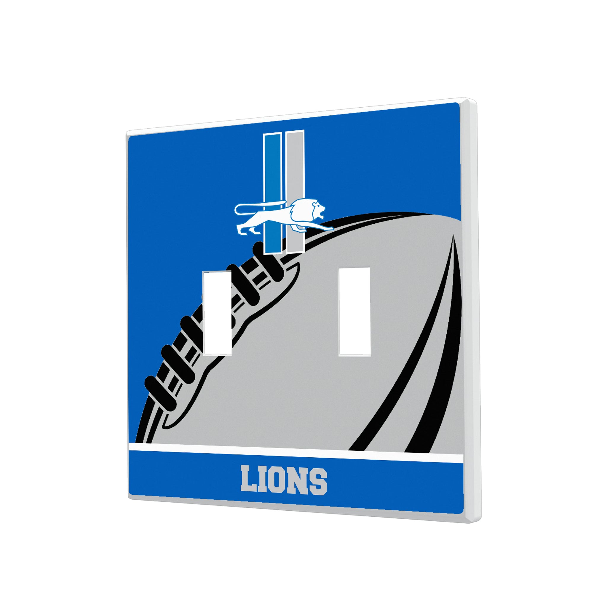 Detroit Lions Retro Passtime Hidden-Screw Light Switch Plate#Style_Double Toggle