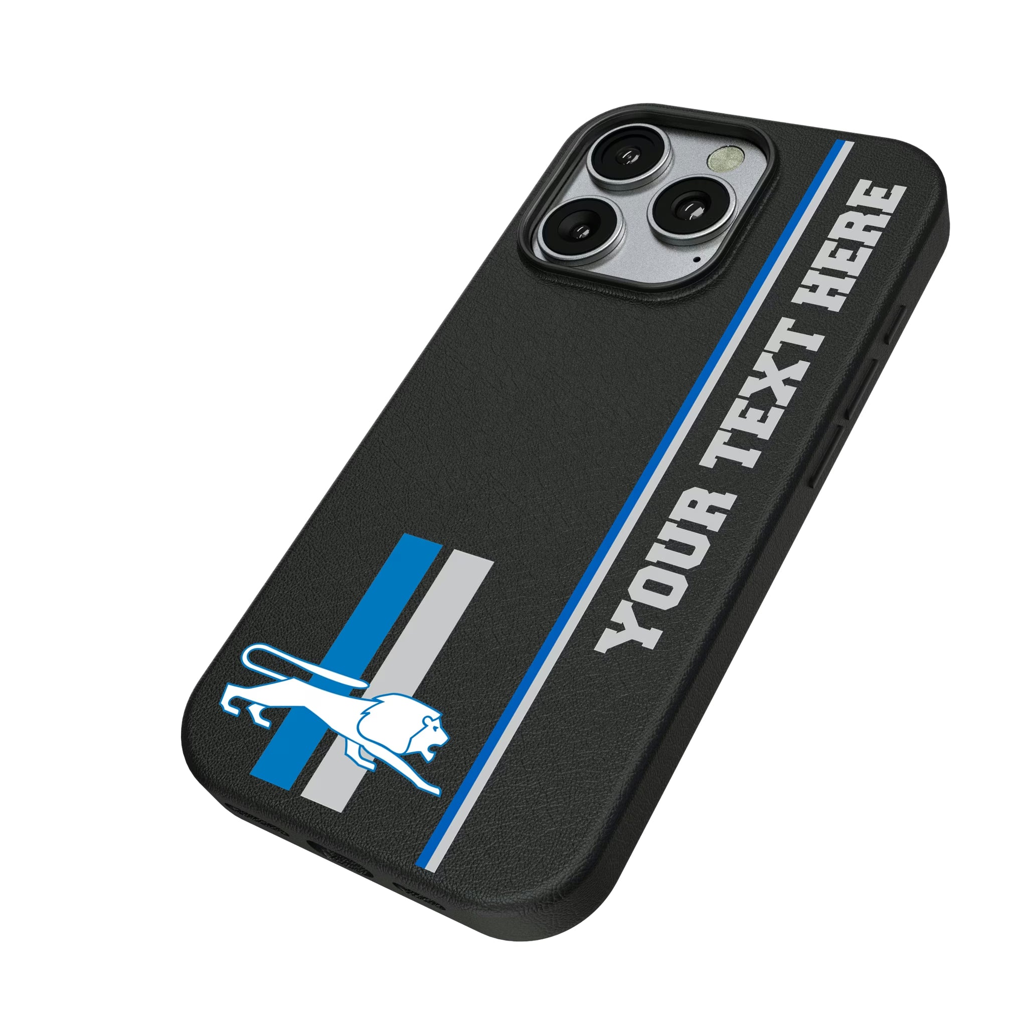 Detroit Lions Retro Personalized Sidebard iPhone MagSafe Compatible Phone Case for Apple iPhone - Isometric View