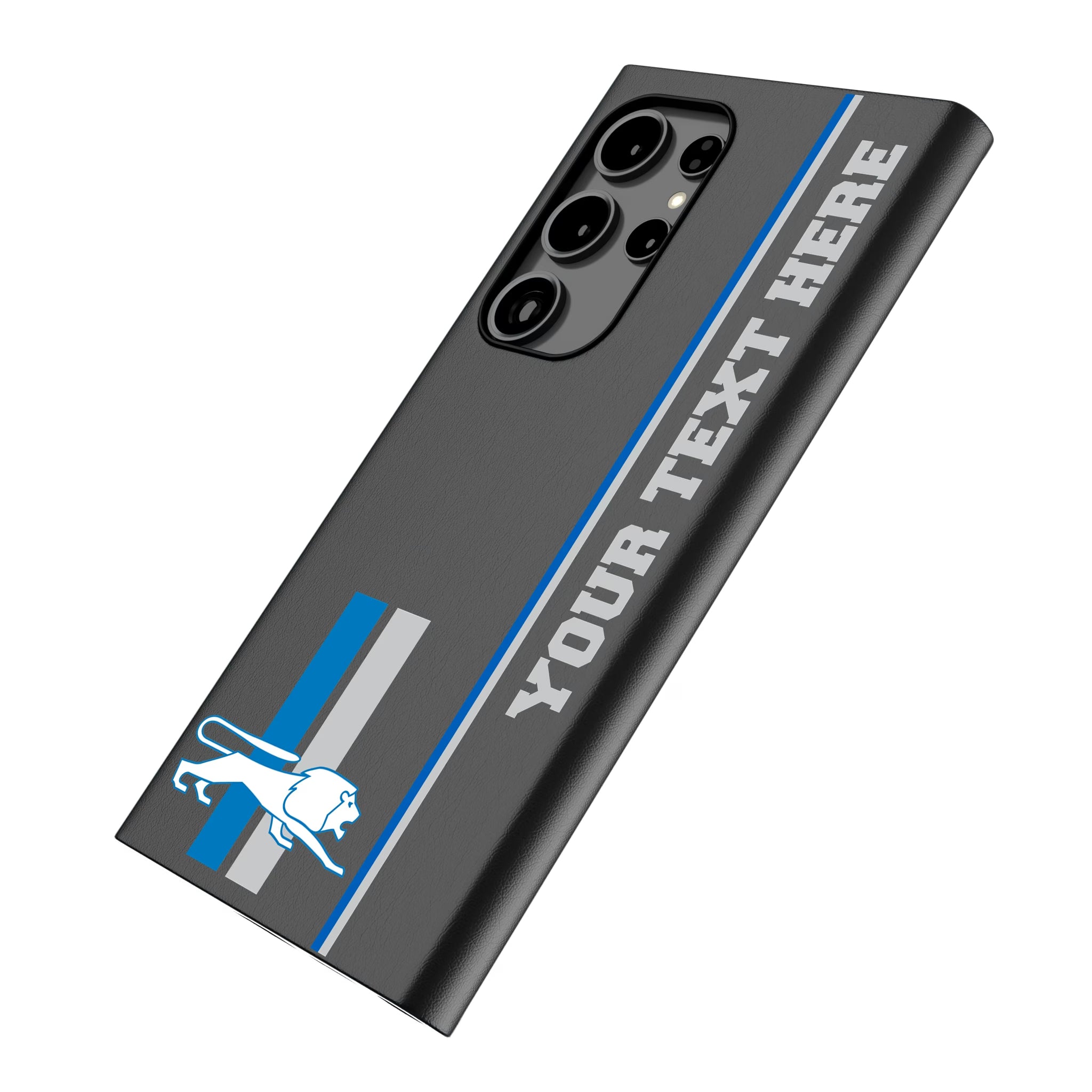 Detroit Lions Retro Personalized Sidebard Galaxy MagSafe Compatible Phone Case for Samsung Galaxy - Isometric View