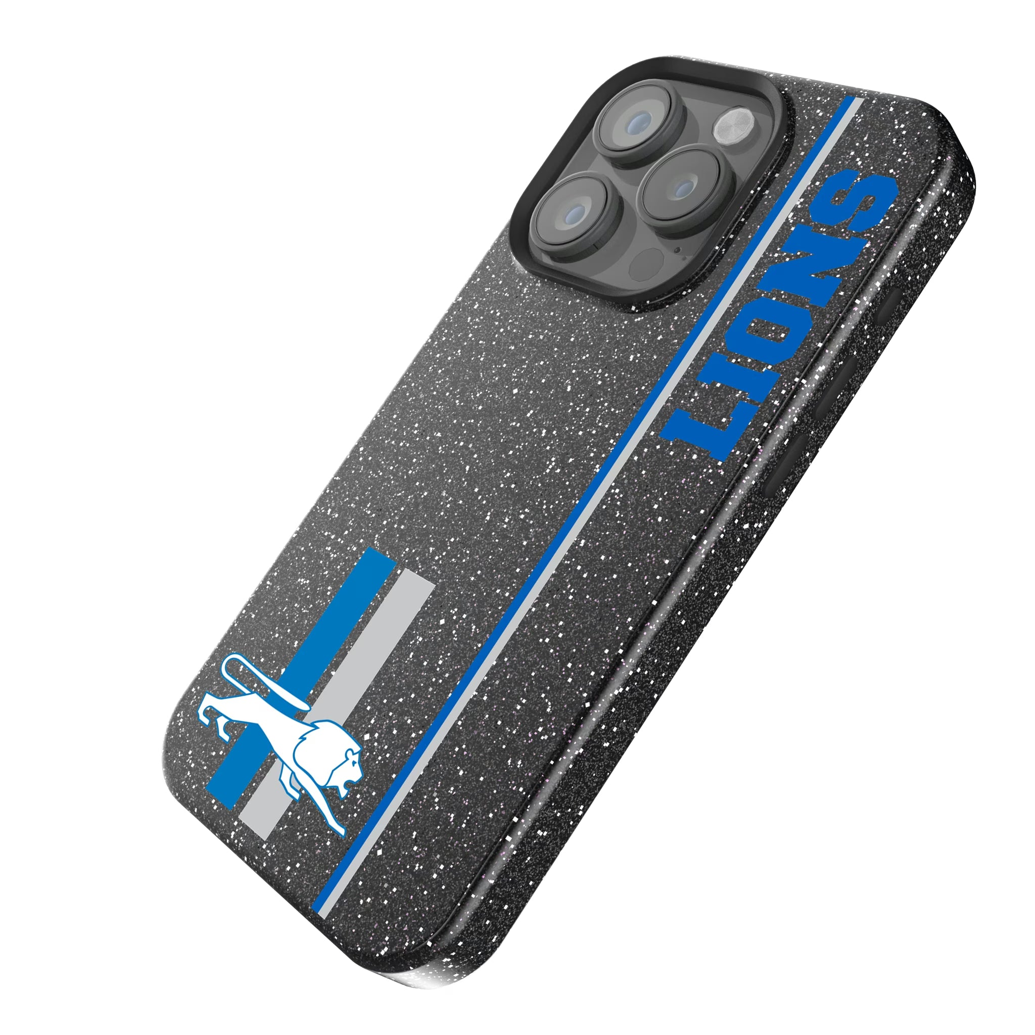 Detroit Lions Retro Sidebar iPhone Bling Phone Case for Apple iPhone - Isometric View