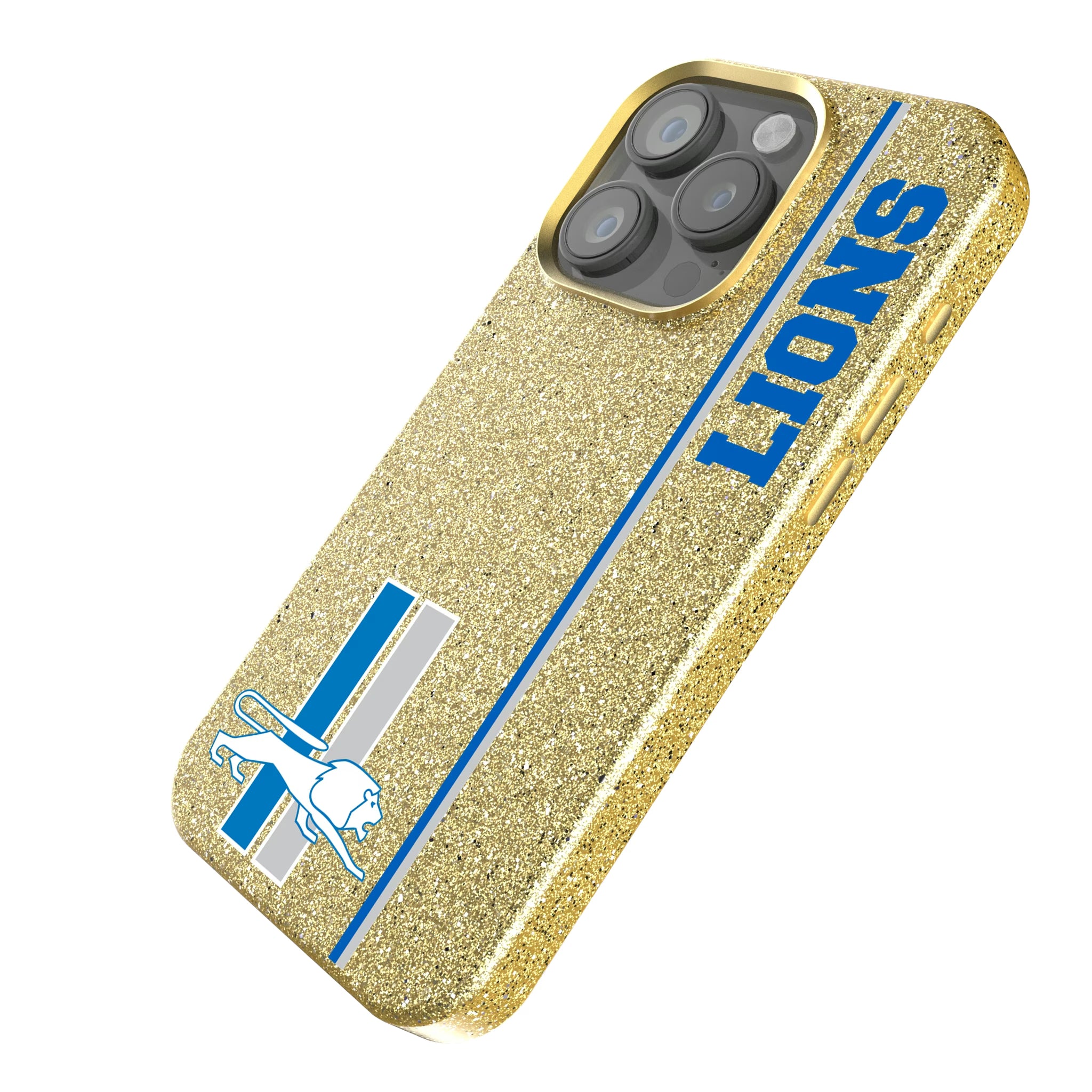 Detroit Lions Retro Sidebar iPhone Bling Phone Case for Apple iPhone - Isometric View