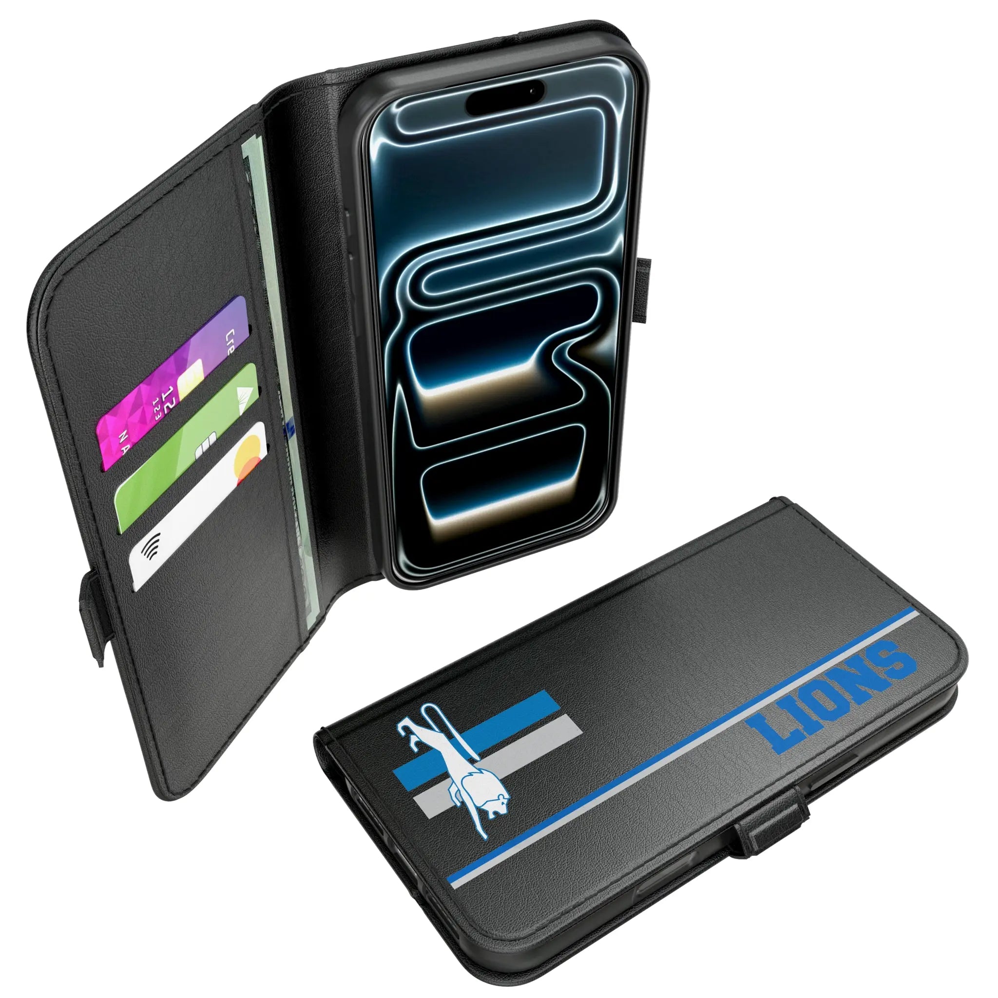 Detroit Lions Retro Sidebar iPhone Folio Phone Case for Apple iPhone#Device_iPhone 17 Pro Max
