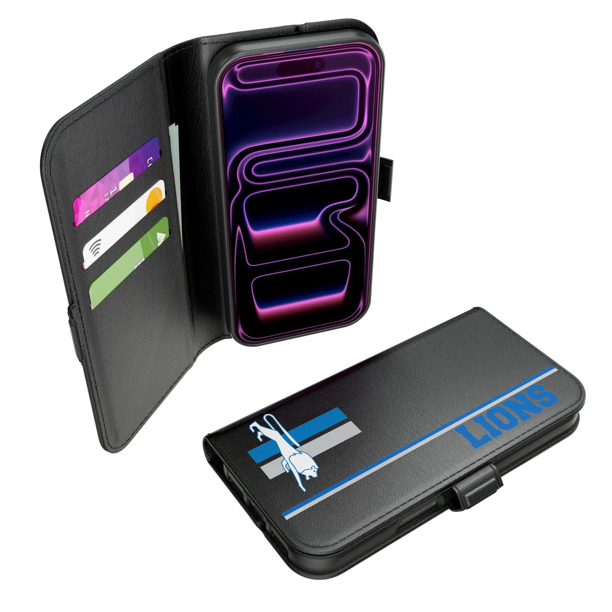 Detroit Lions Retro Sidebar iPhone Folio Phone Case for Apple iPhone#Device_iPhone 17 Pro
