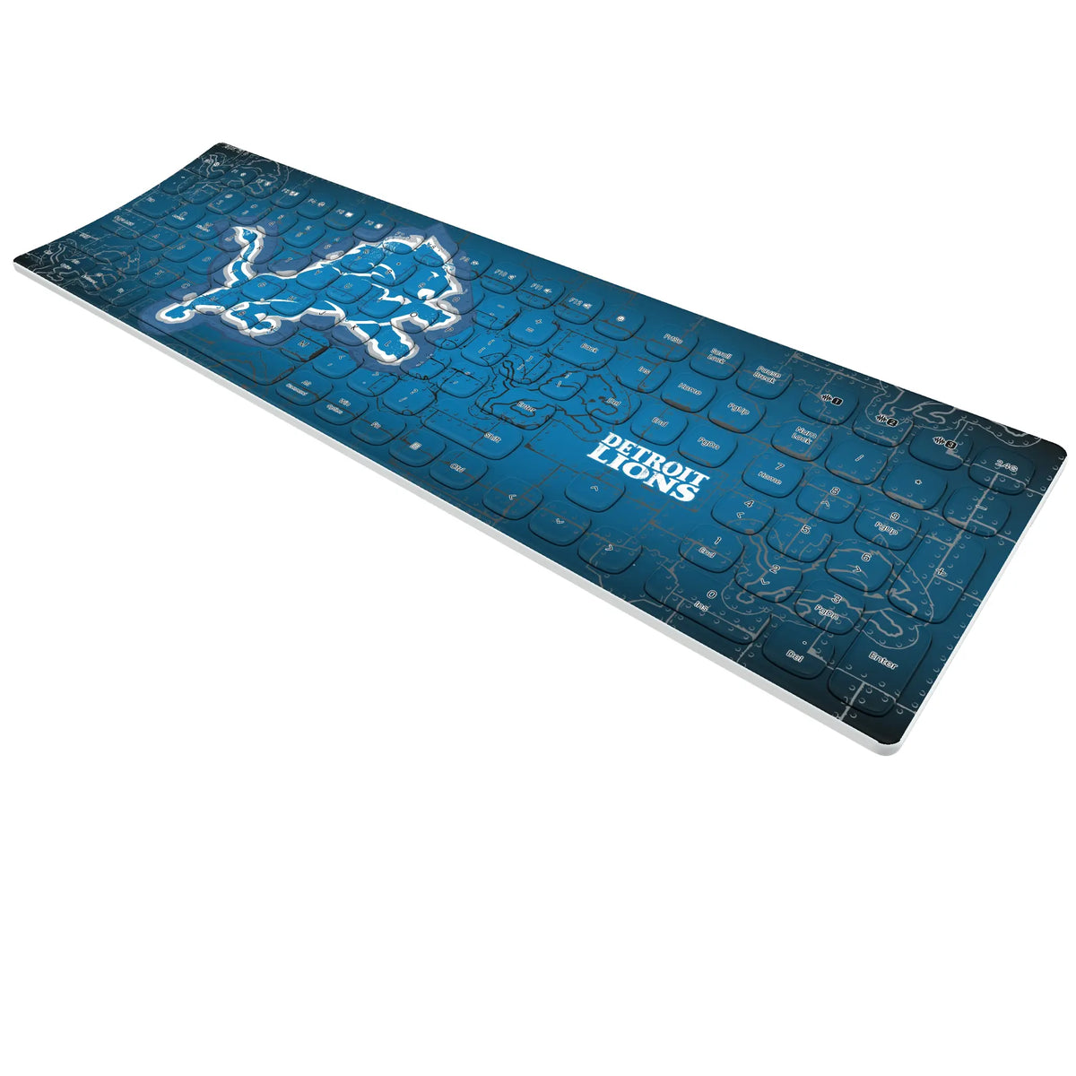 Detroit Lions Rivet KKB605 Curved Wireless Keyboard - Isometric View