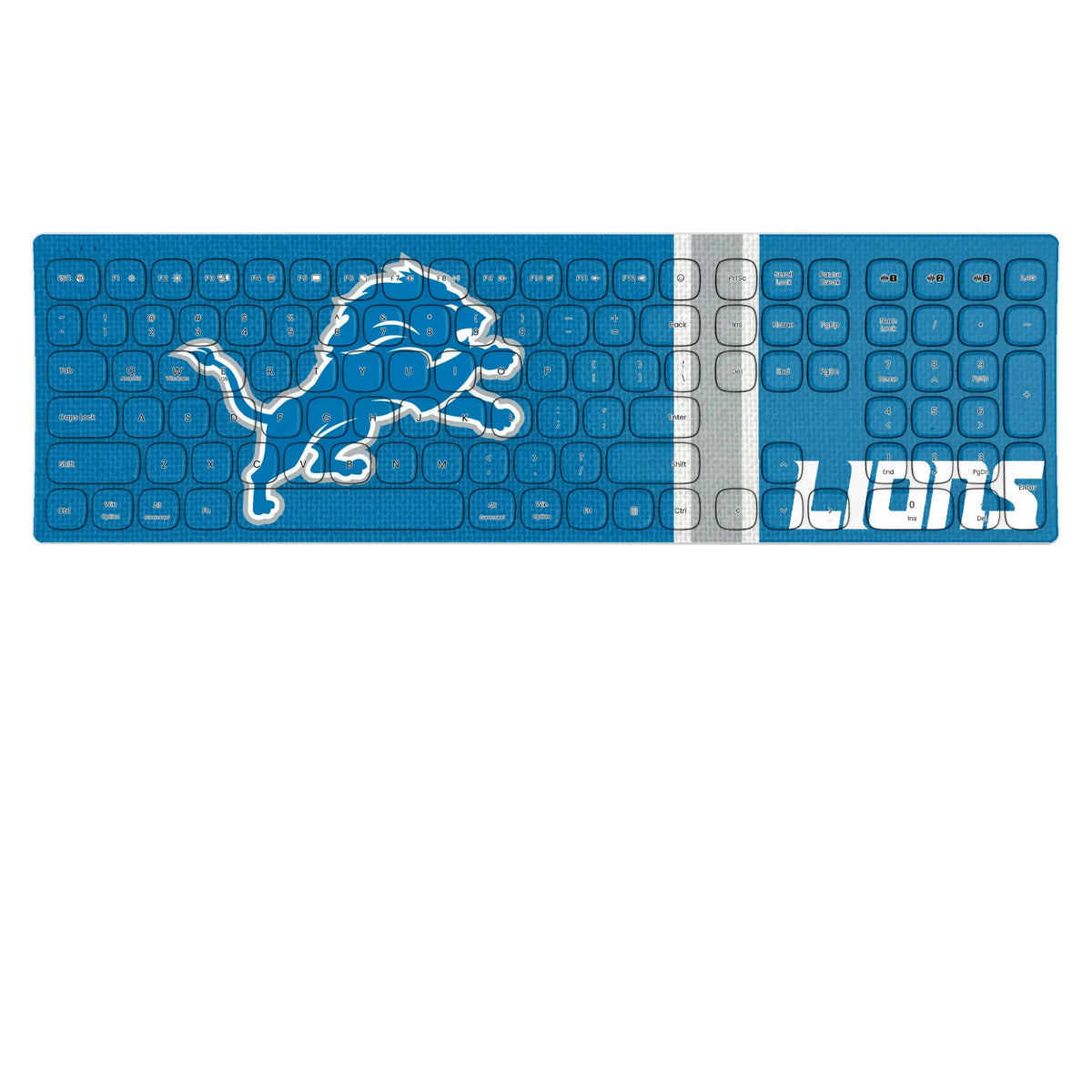 Detroit Lions Stripe KKB605 Curved Wireless Keyboard