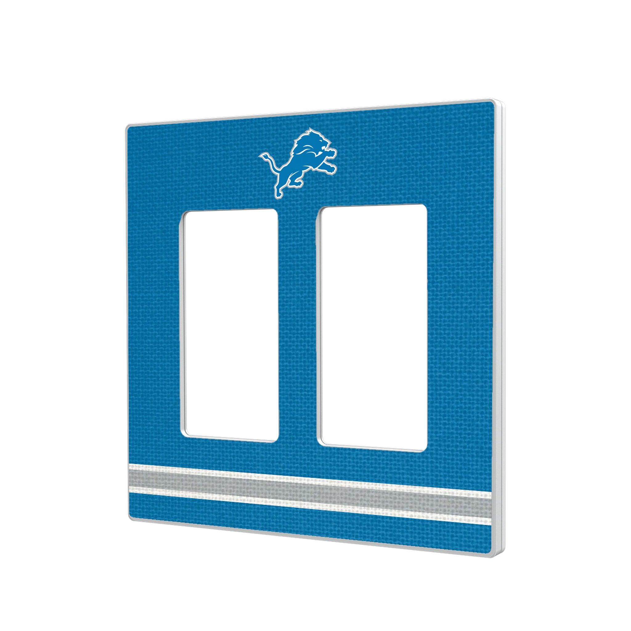 Detroit Lions Stripe Hidden-Screw Light Switch Plate#Style_Double Rocker
