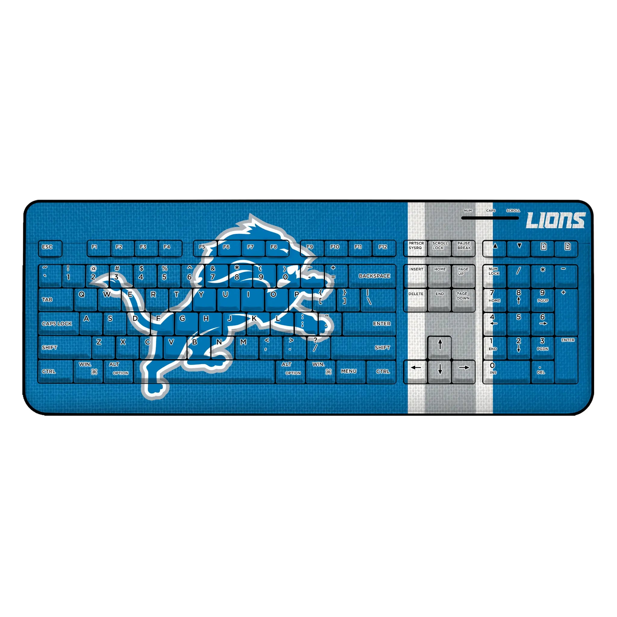 Detroit Lions Stripe Wireless USB Keyboard