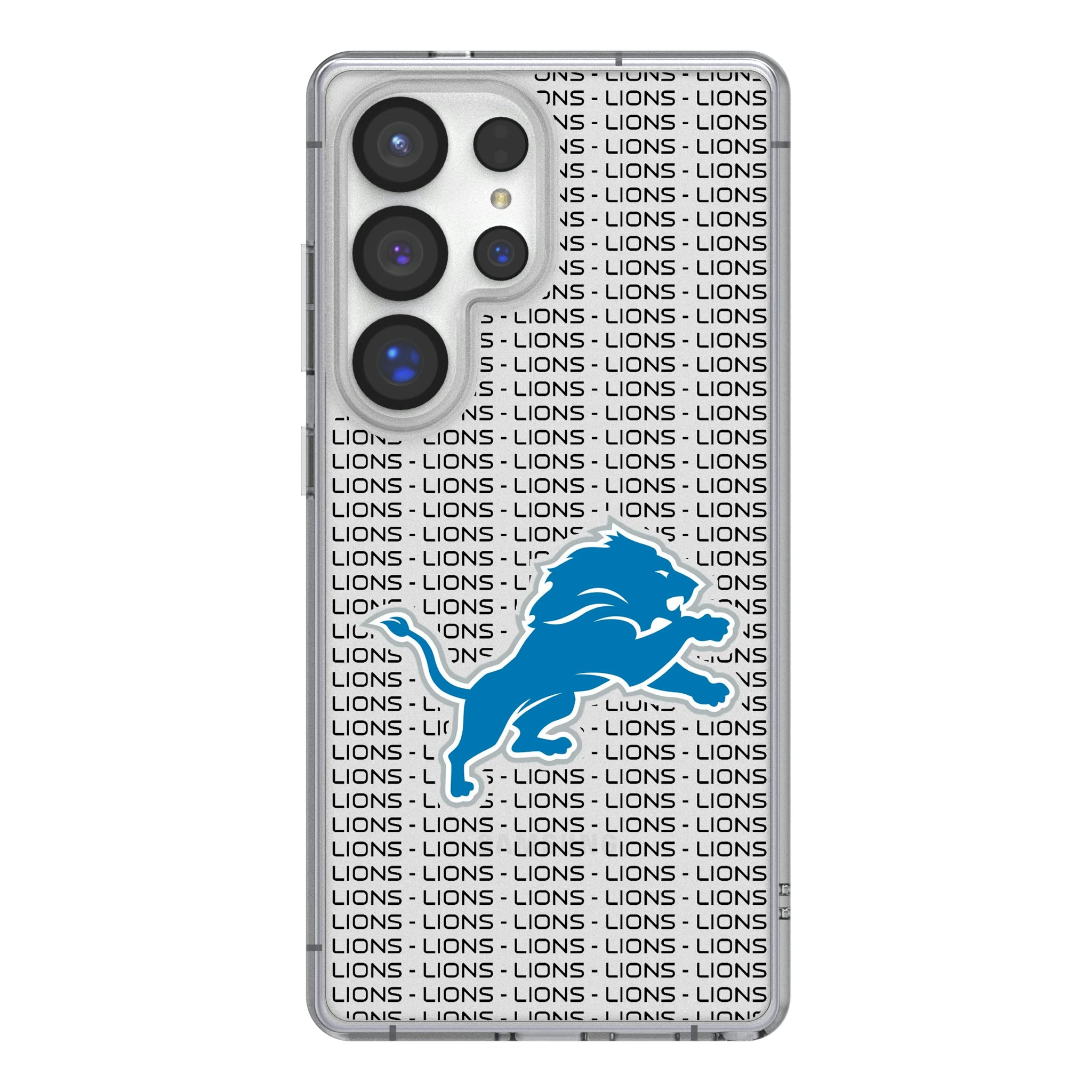 Detroit Lions Text Backdrop Galaxy Clear Phone Case for Samsung Galaxy