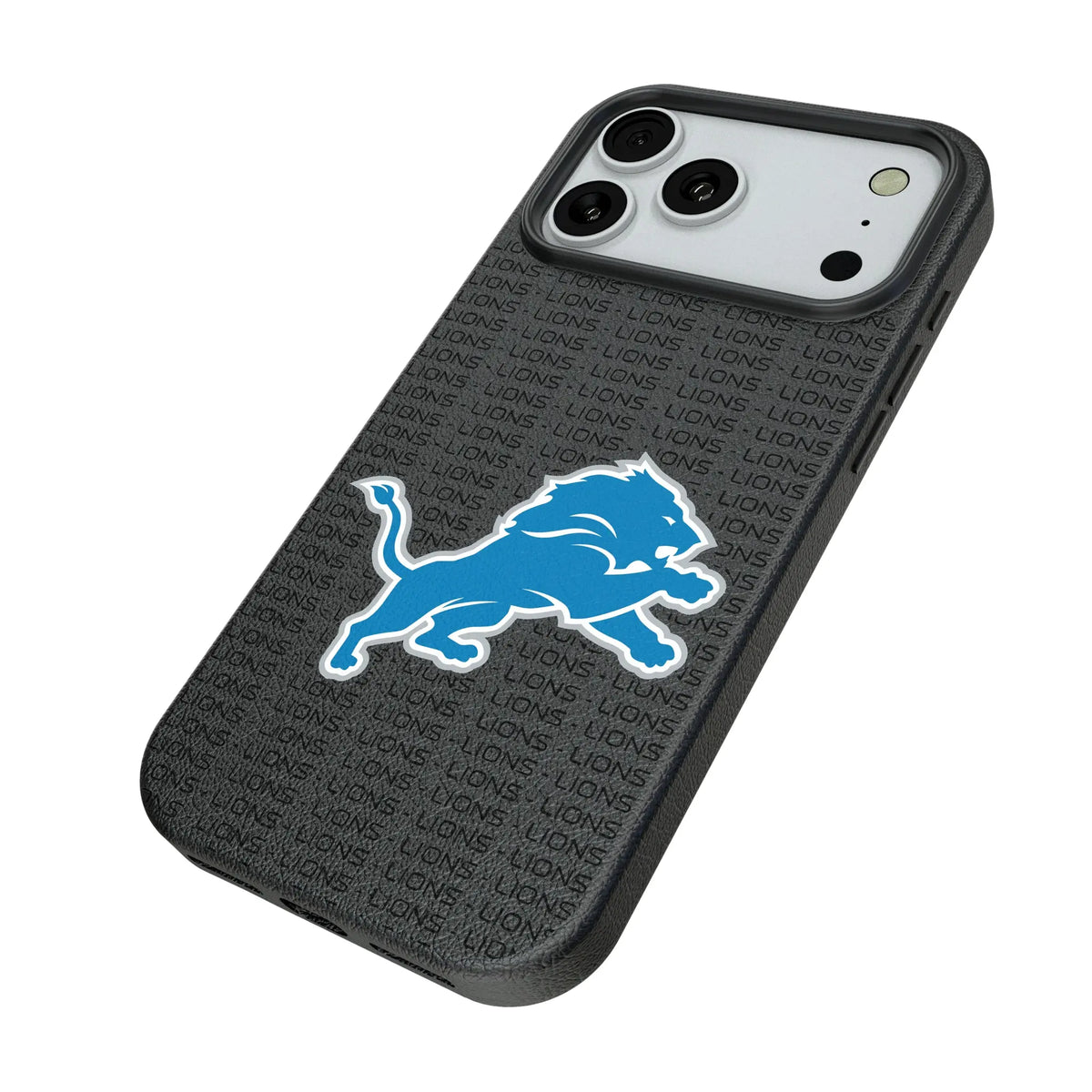 Detroit Lions Text Backdrop iPhone MagSafe Compatible Phone Case for Apple iPhone - Isometric View#Device_iPhone 18 Pro Max