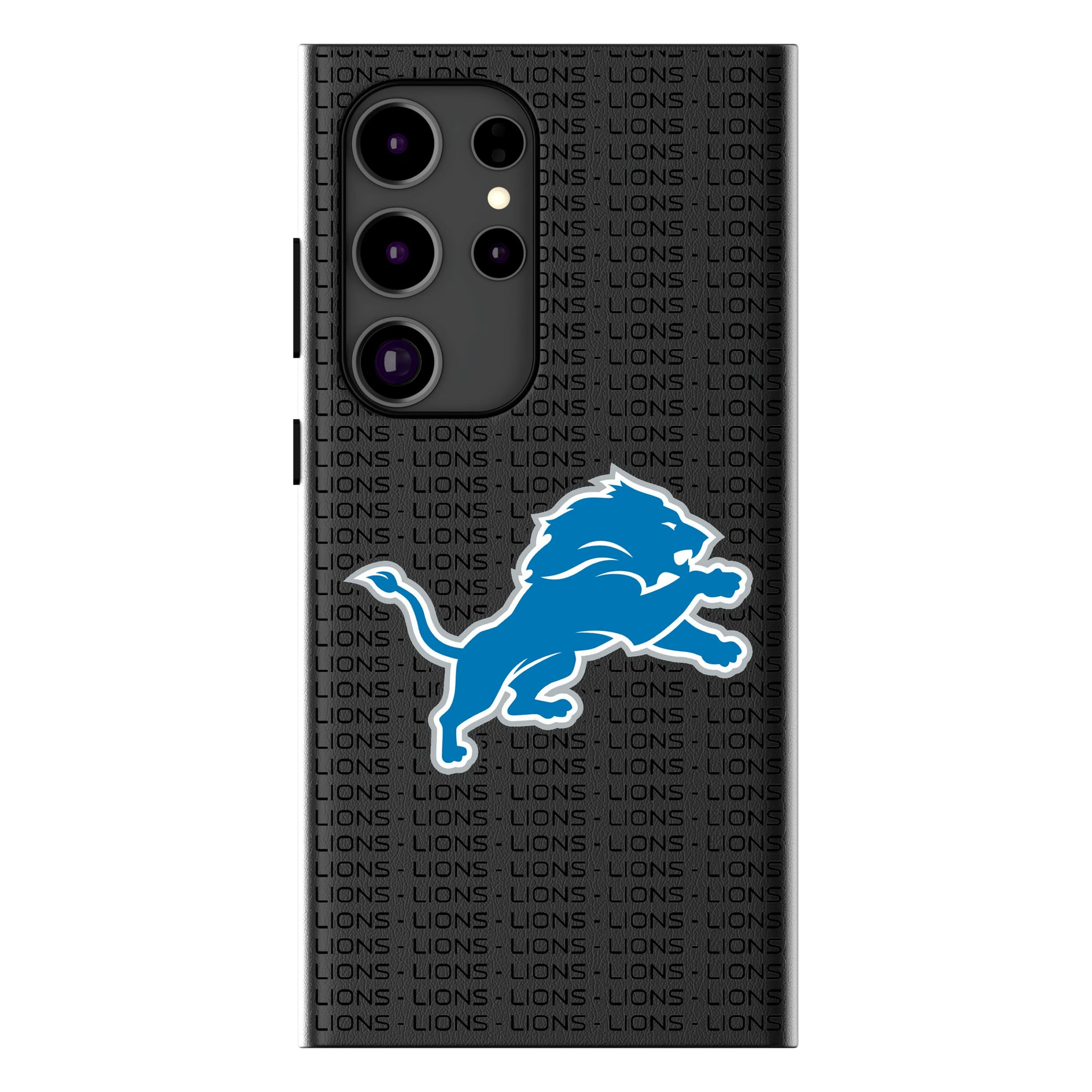 Detroit Lions Text Backdrop Galaxy MagSafe Compatible Phone Case for Samsung Galaxy