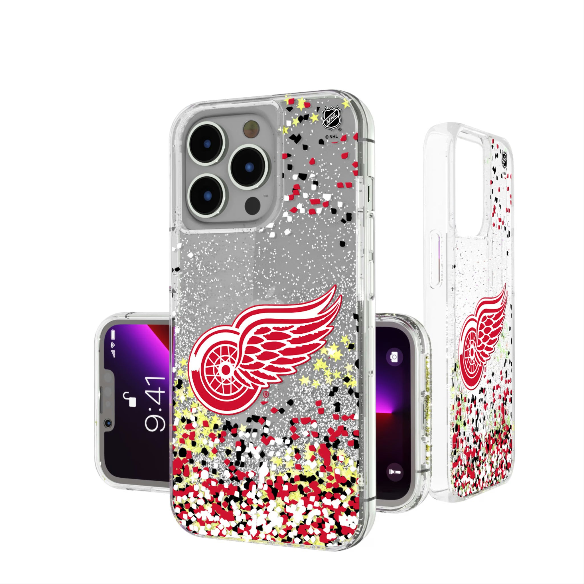 Detroit Red Wings Confetti iPhone Glitter Phone Case for Apple iPhone