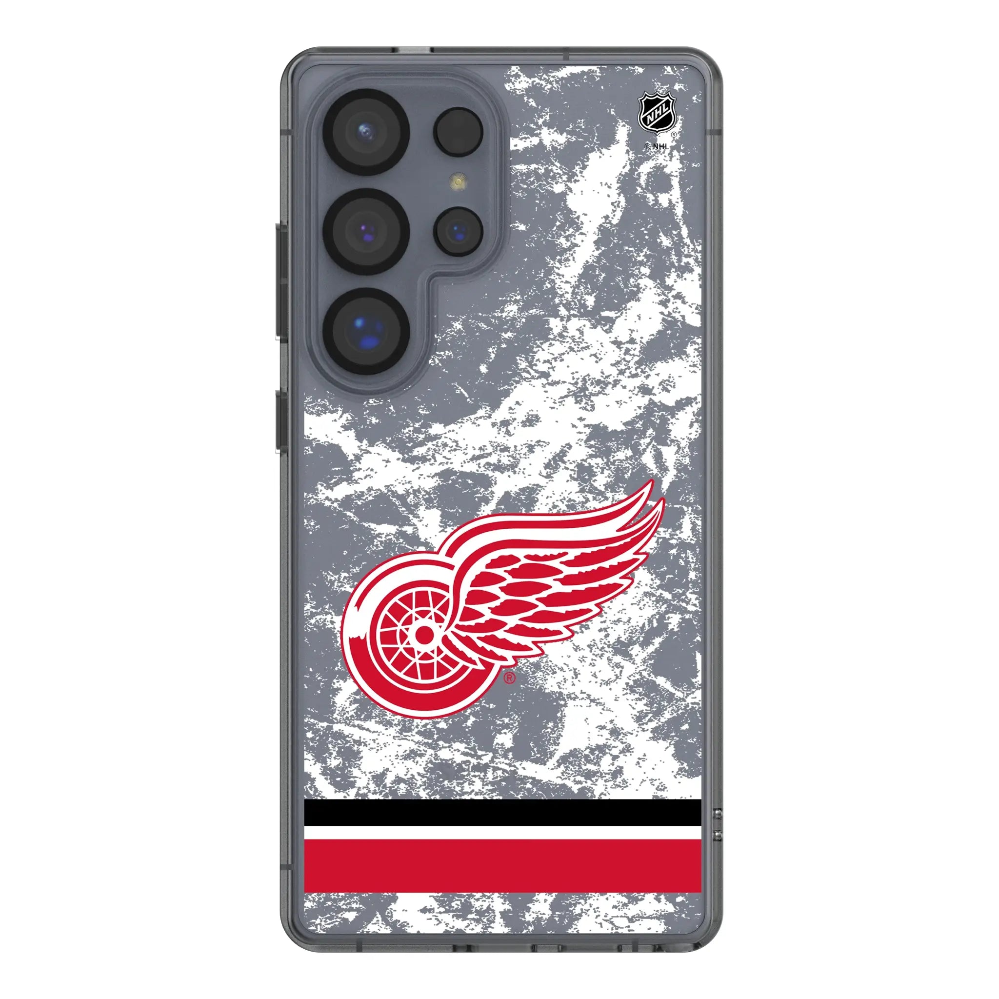 Detroit Red Wings Ice Stripe Galaxy Clear Phone Case for Samsung Galaxy#Device_Galaxy S25 Ultra