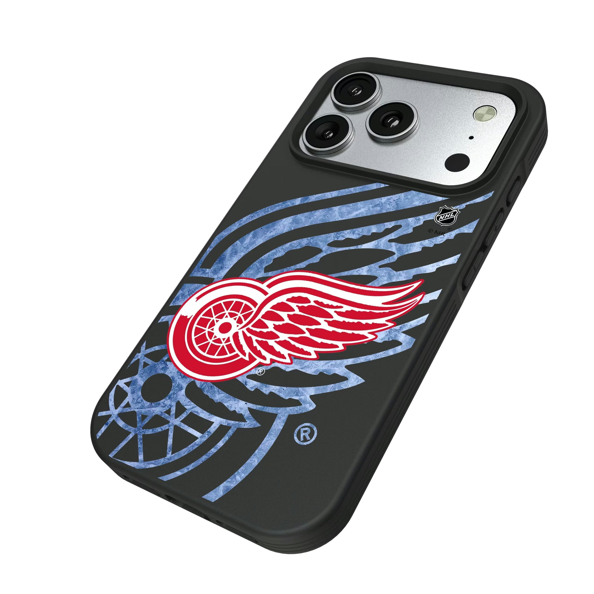 Detroit Red Wings Ice Tilt iPhone Bump Phone Case for Apple iPhone - Isometric View#Device_iPhone 17 Pro